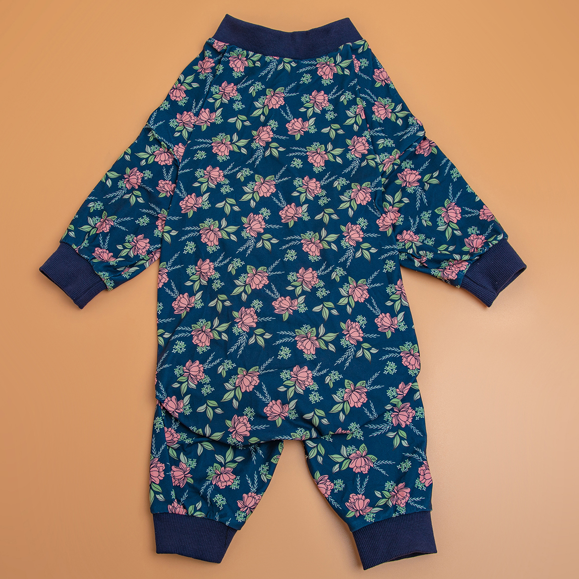 LovinPet Large Dog Pajamas Onesie - Vintage Rose Floral Design Sleepwear for Large Breeds