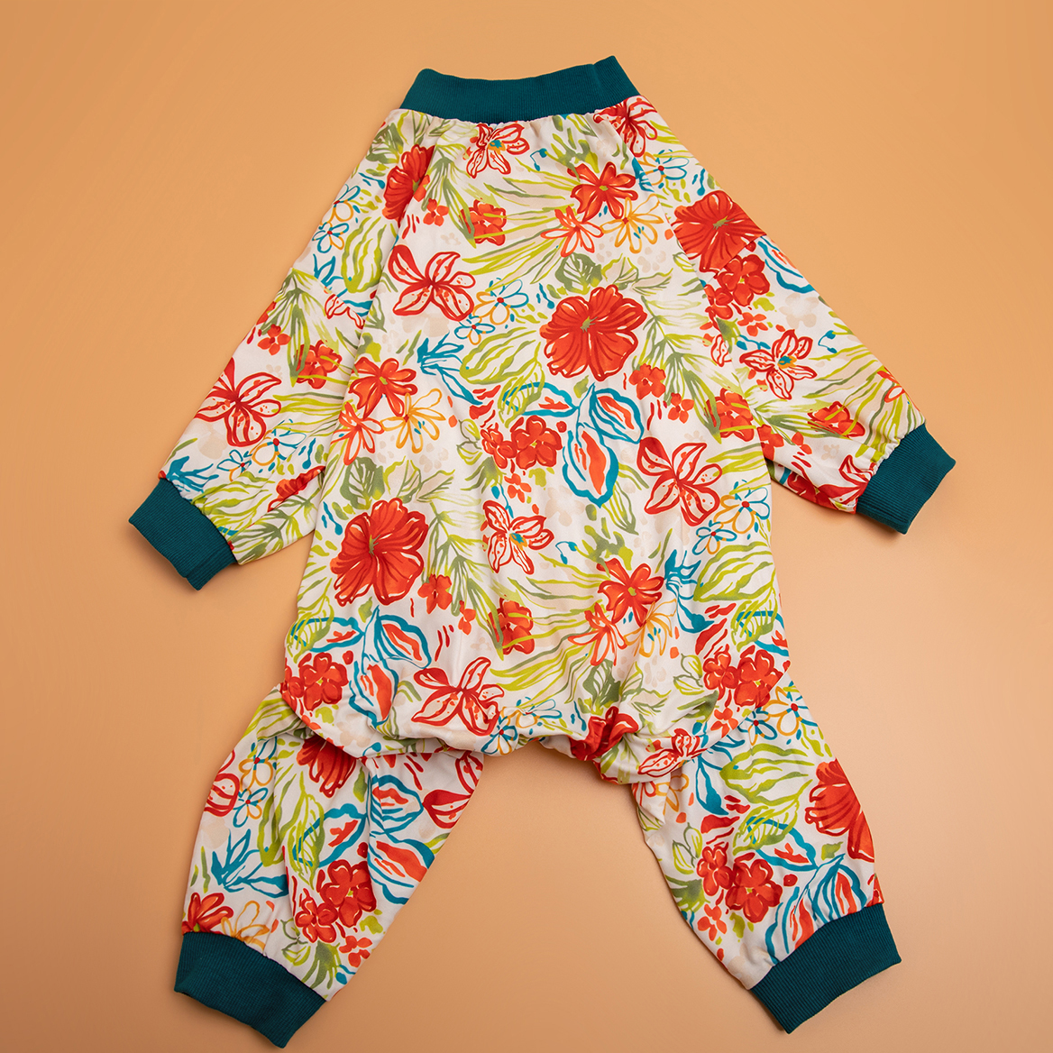 Wild Floral Pattern Dog Recovery Suit Full-Body Post-Surgery Comfort