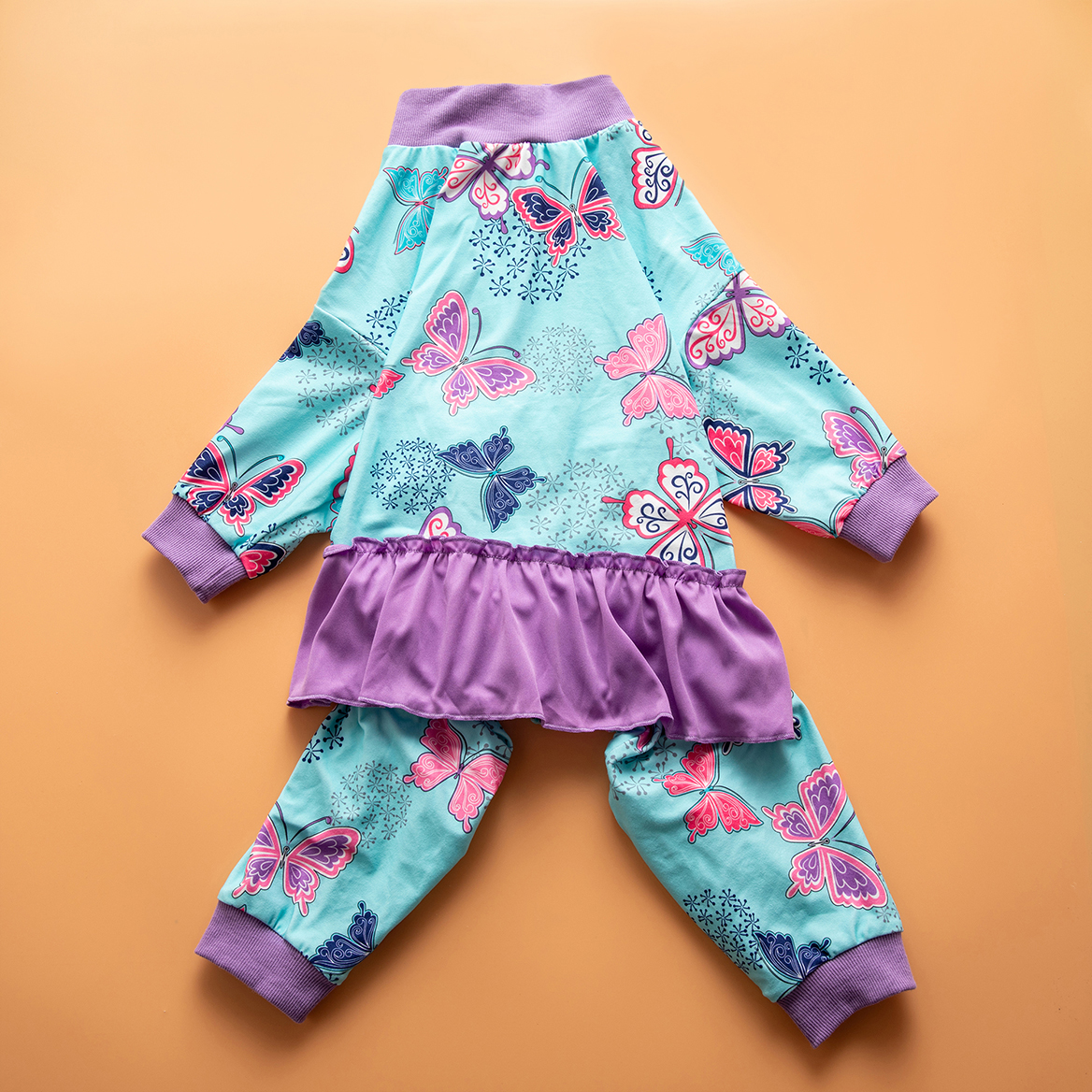 Big Dog Recovery Onesie Pajama with Skirt - Butterfly Print