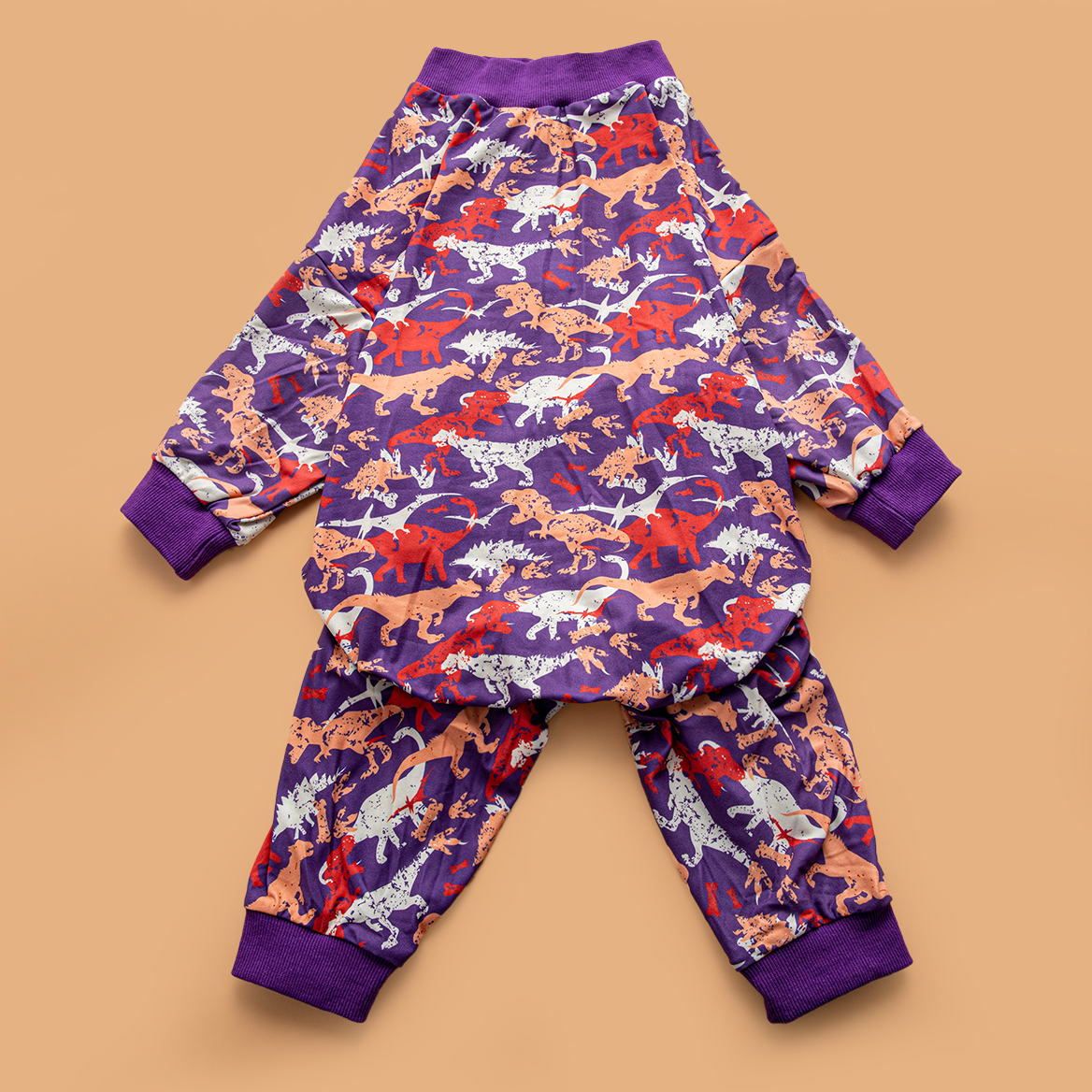 LovinPet Large Dog Pajamas Onesie -  Prehistoric World Dinosaur Adventure Design