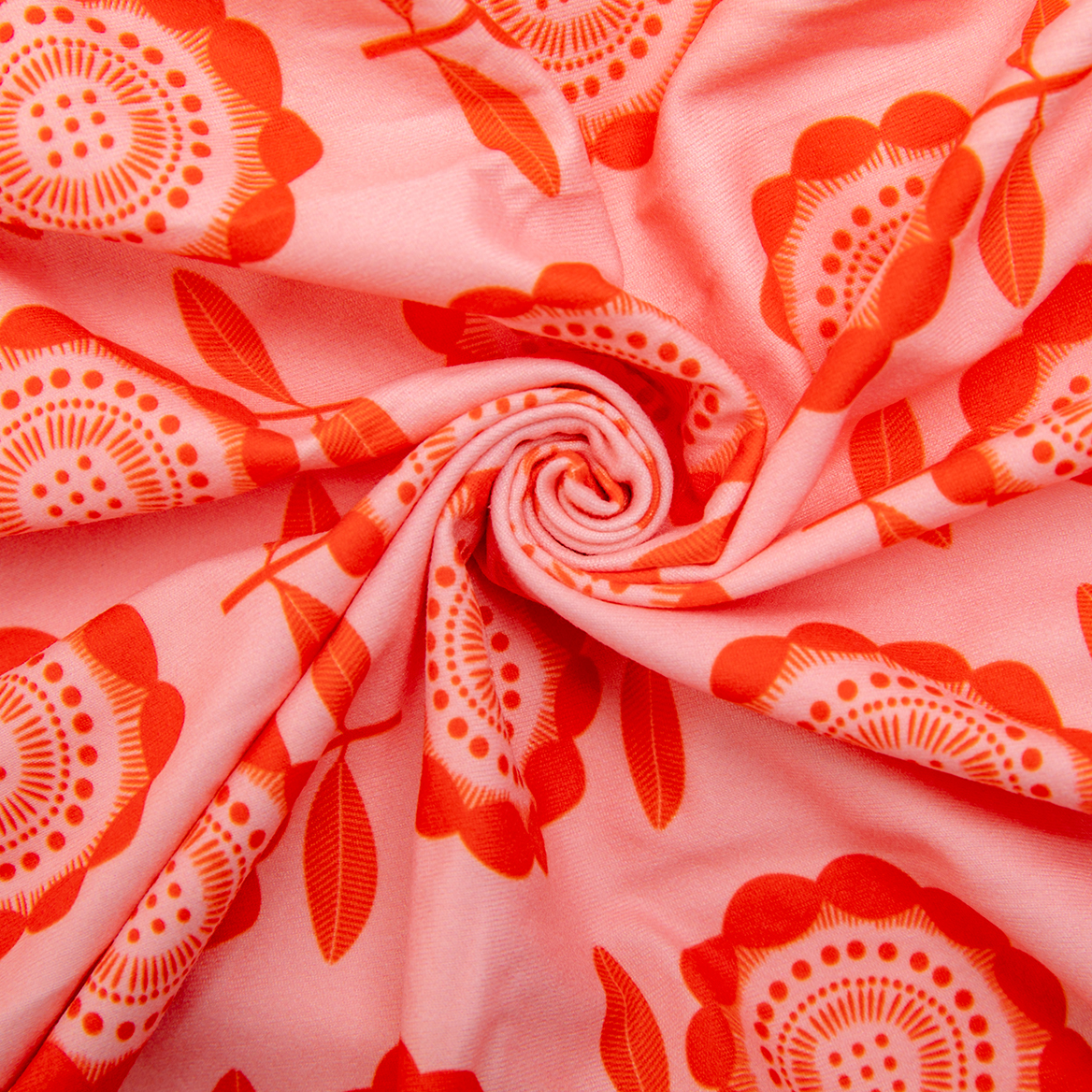 LovinPet Large Dog Post Recovery Suit - Red Floral Geometric Pattern