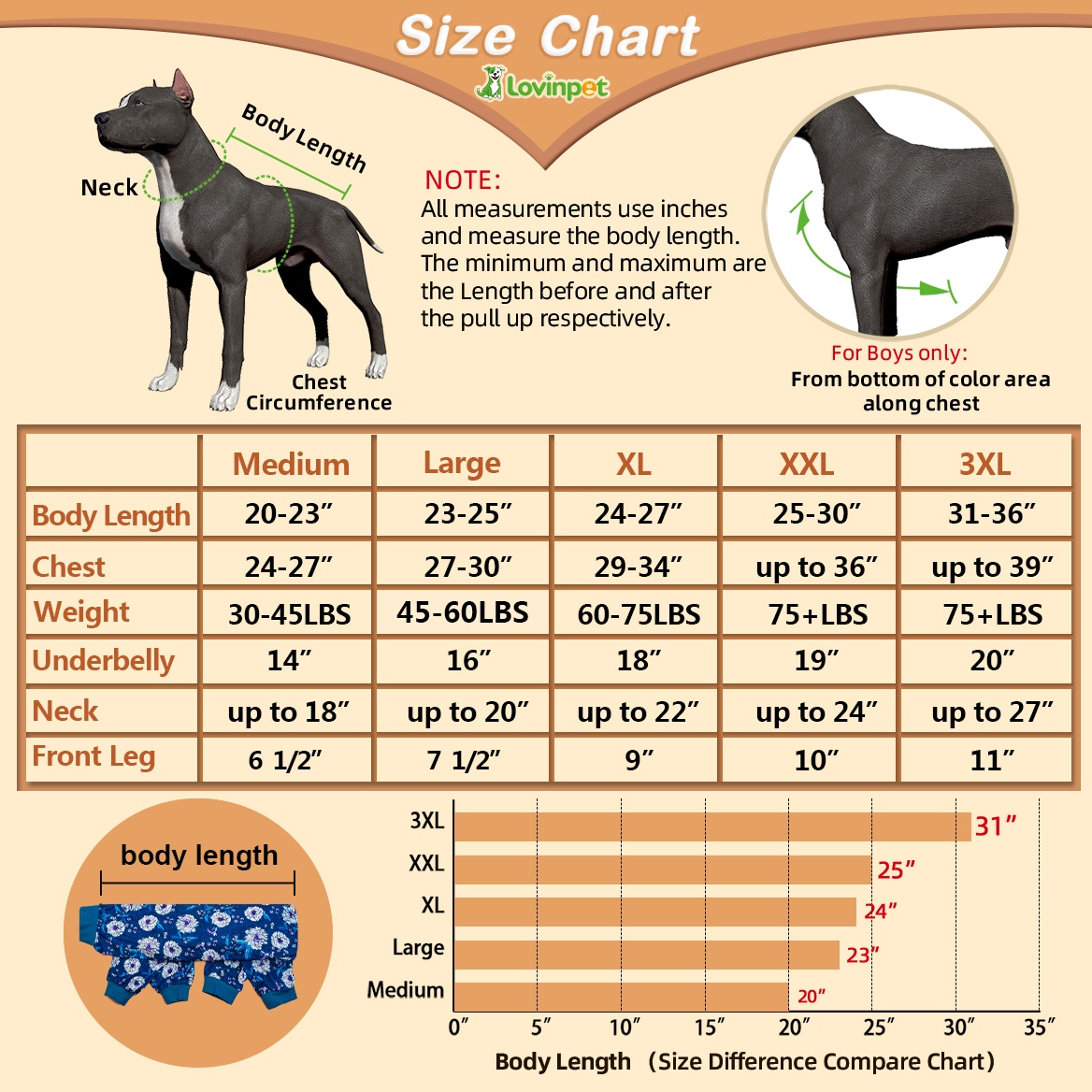 LovinPet Pjs for Large Dogs, Post Operative Protection Dog Pajamas