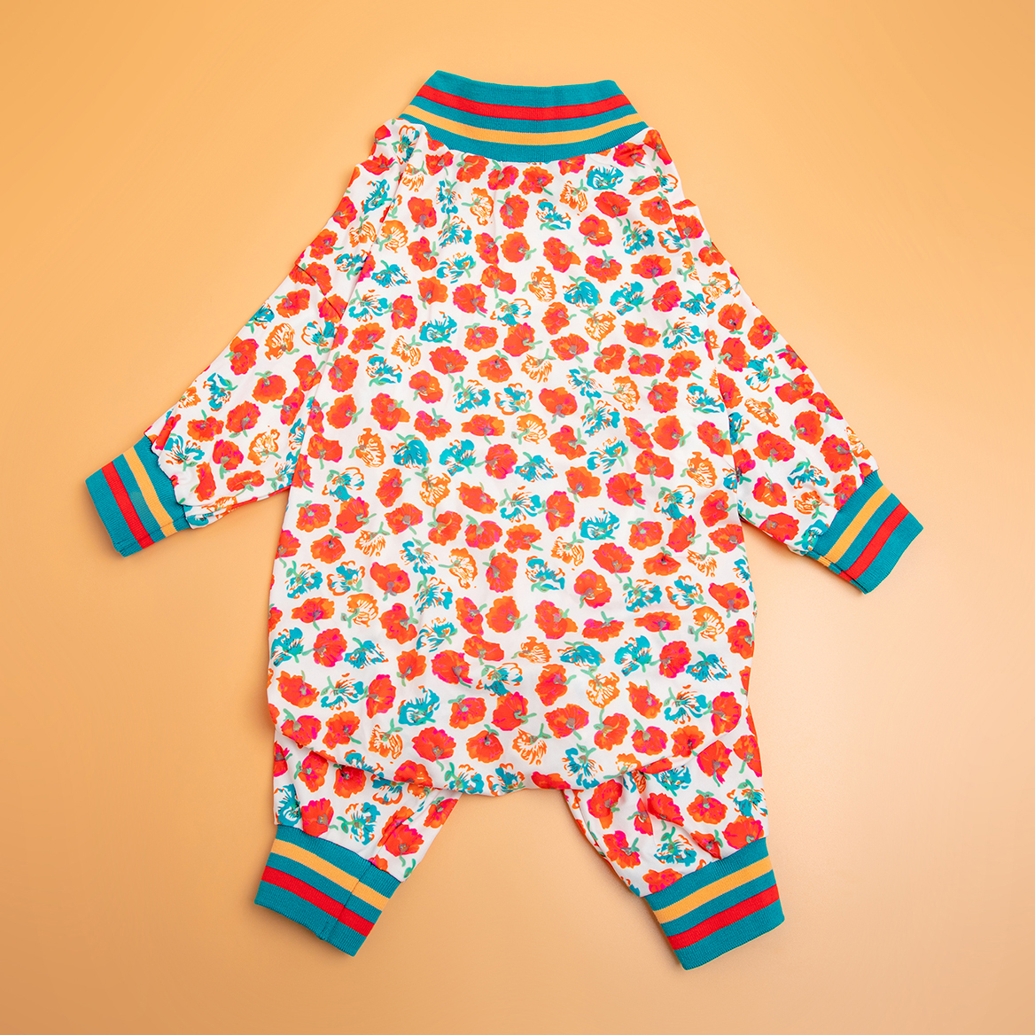 Camellia Flower Full-Body Dog Pajamas Recovery Onesie for Large Breeds