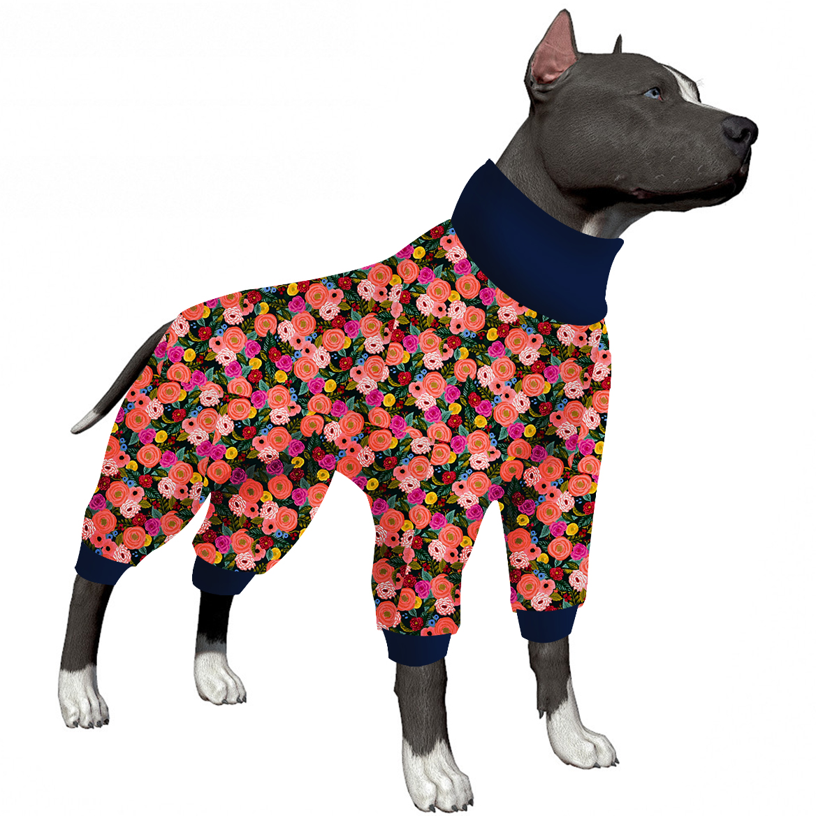LovinPet Abstract Wildflower Design Full-Body Dog Recovery Onesie