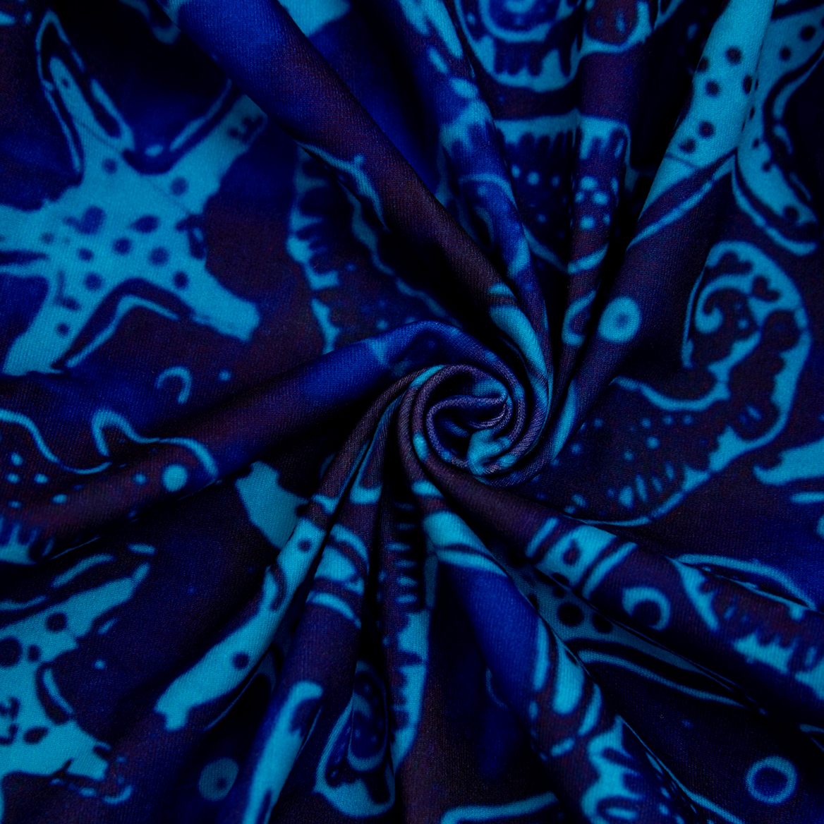 LovinPet Large Dog Pajamas Onesie - Marine Starfish Design in Blue and Teal