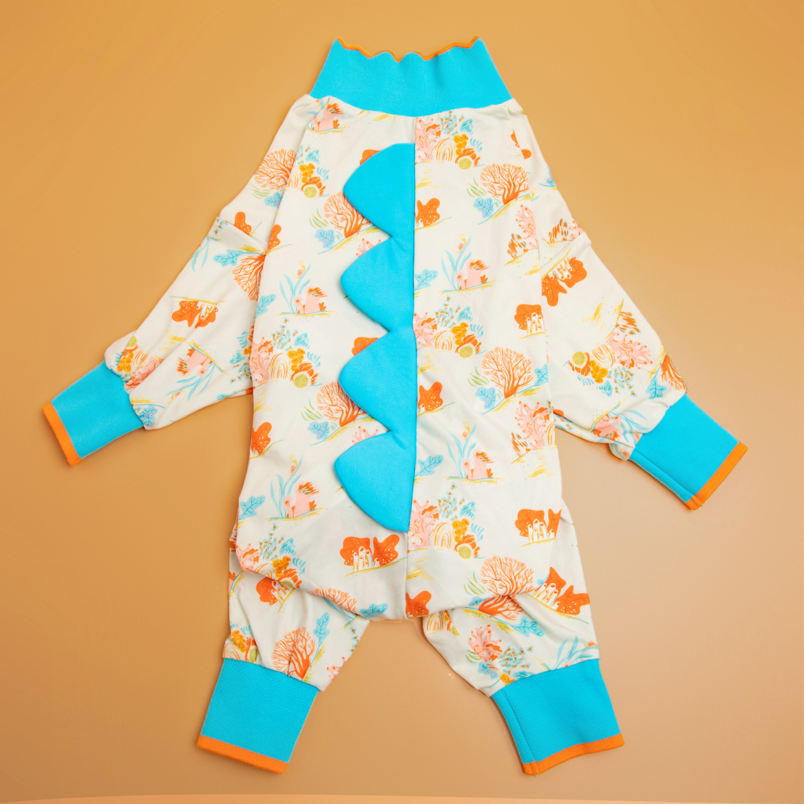 LovinPet Large Dogs Jammies, Large Dog Pajamas, Anti Licking Dog Recovery Suit, Lightweight Fashion Coral Peach Prints Onesies for Dog Clothing, UV Protection, Easy Wearing Adorable Dog Jumpsuit