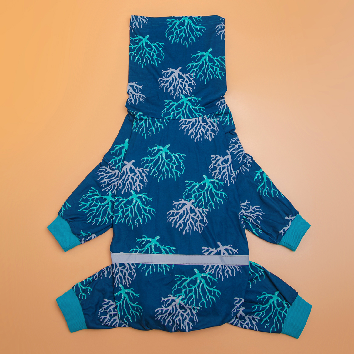 LovinPet Large Dog Pajamas Onesie - Ocean Coral Reef Sleepwear for Big Dogs