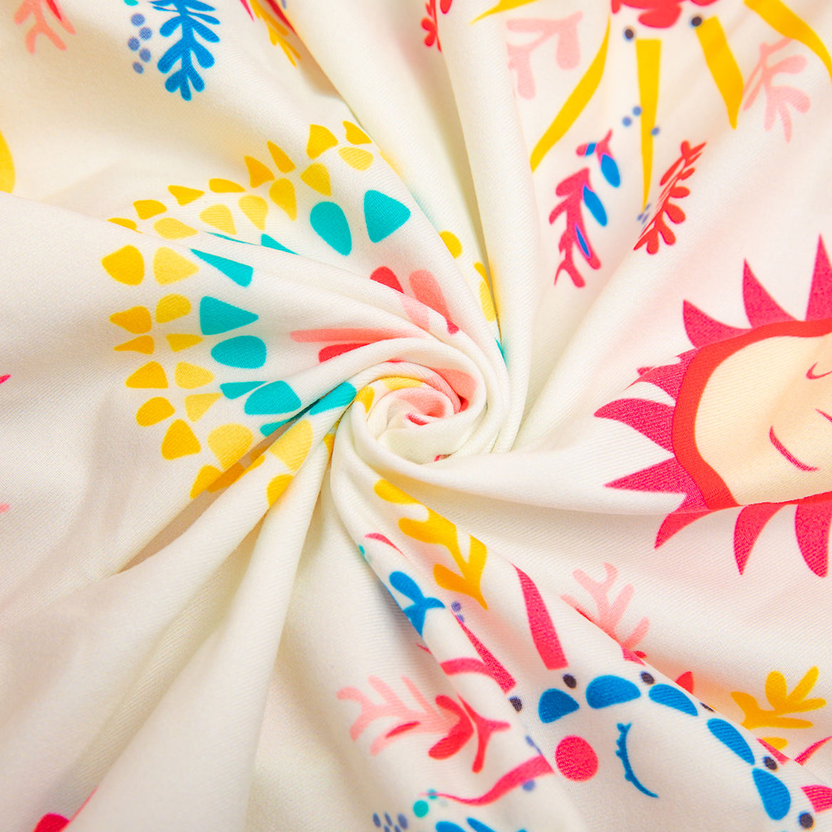 LovinPet Large Dog Post Recovery Suit - Playful Sun and Circle Design with Pink & Green Trim