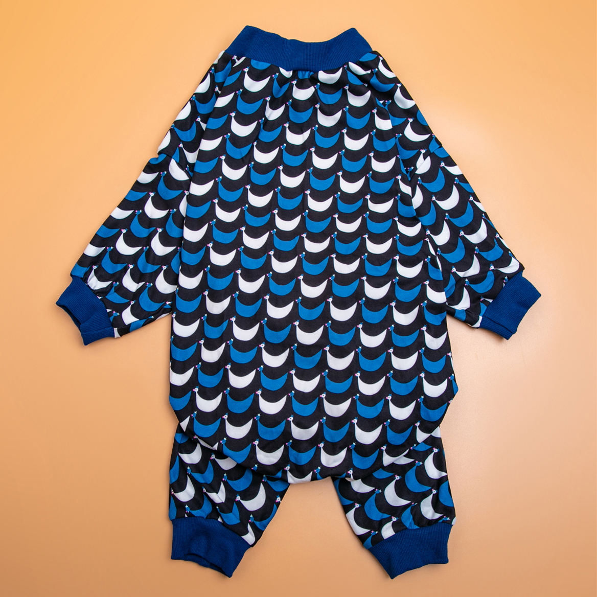 LovinPet Large Dog Pajamas Onesie - Elegant Dark Scallop Pattern