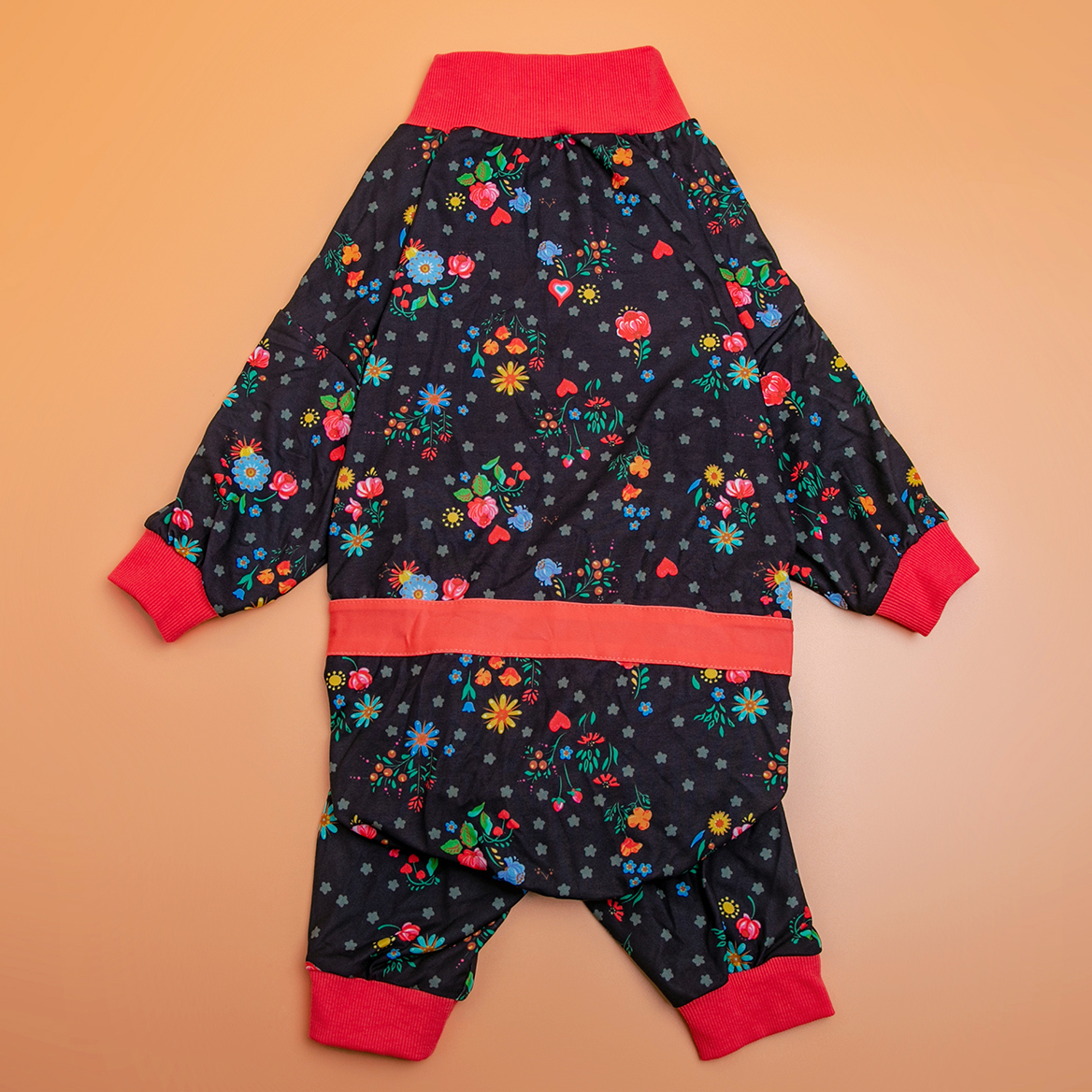 LovinPet Large Dog Pajamas Onesie - Floral Heart Romantic Sleepwear for Big Dogs