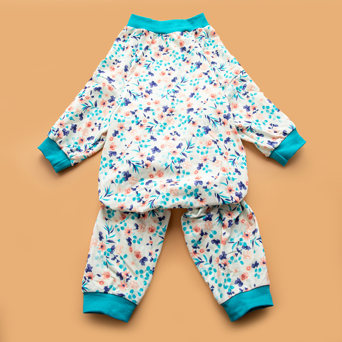 LovinPet Large Dog Pajamas Onesie - Delicate Floral Design in Soft Colors