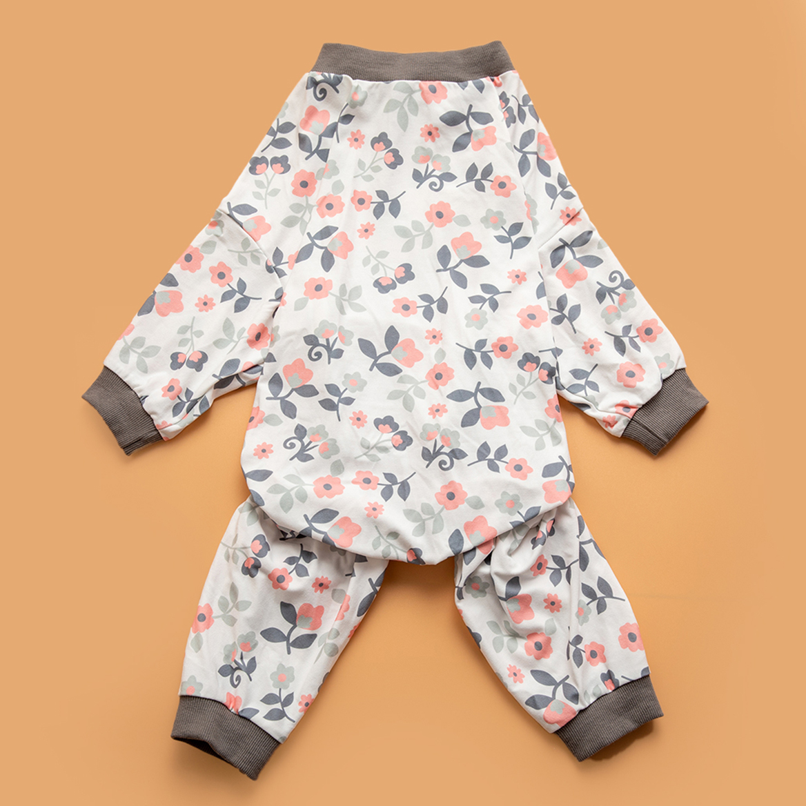 LovinPet Large Dog Pajamas Onesie - Classic Floral Design in Muted Colors
