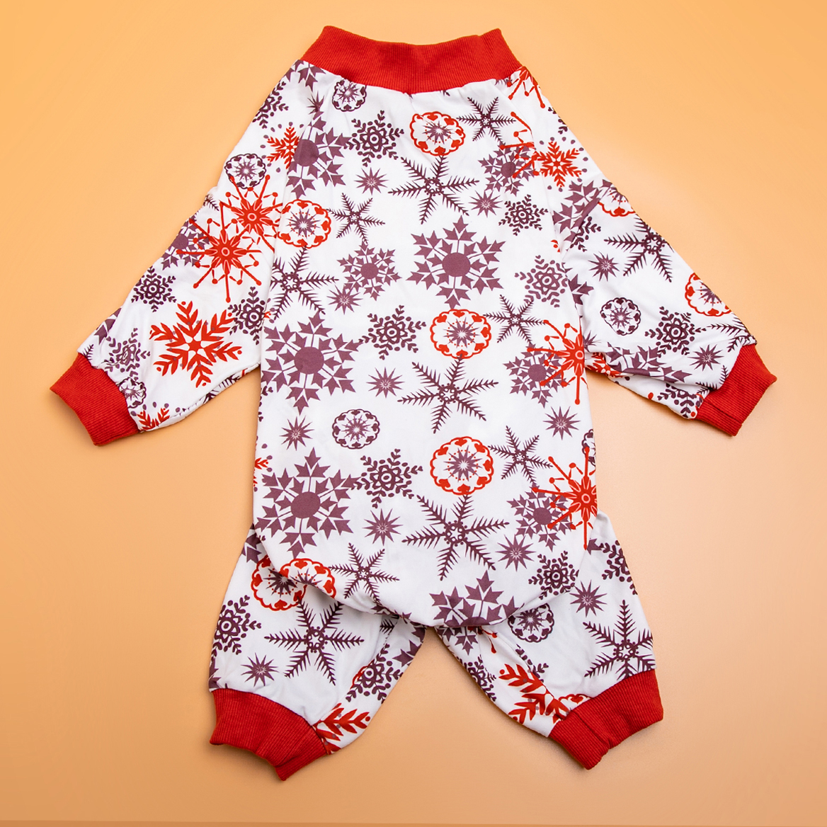 LovinPet Large Dog Pajamas Onesie - Festive Snowflake Pattern for Winter