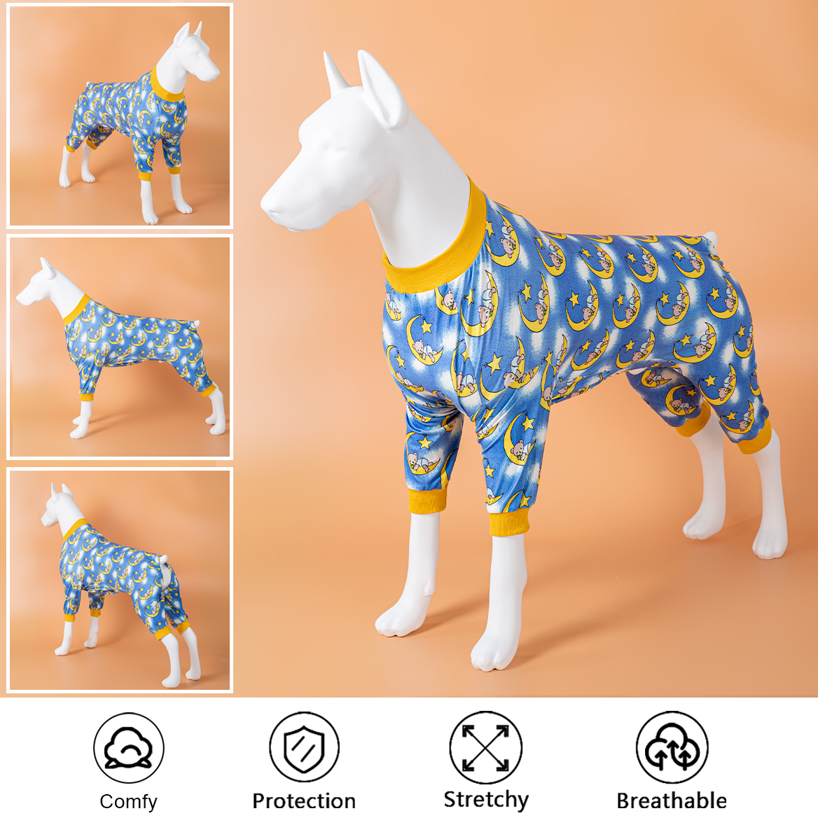 Breathable Dog Recovery Suit Full-Coverage Post-Surgery Protection