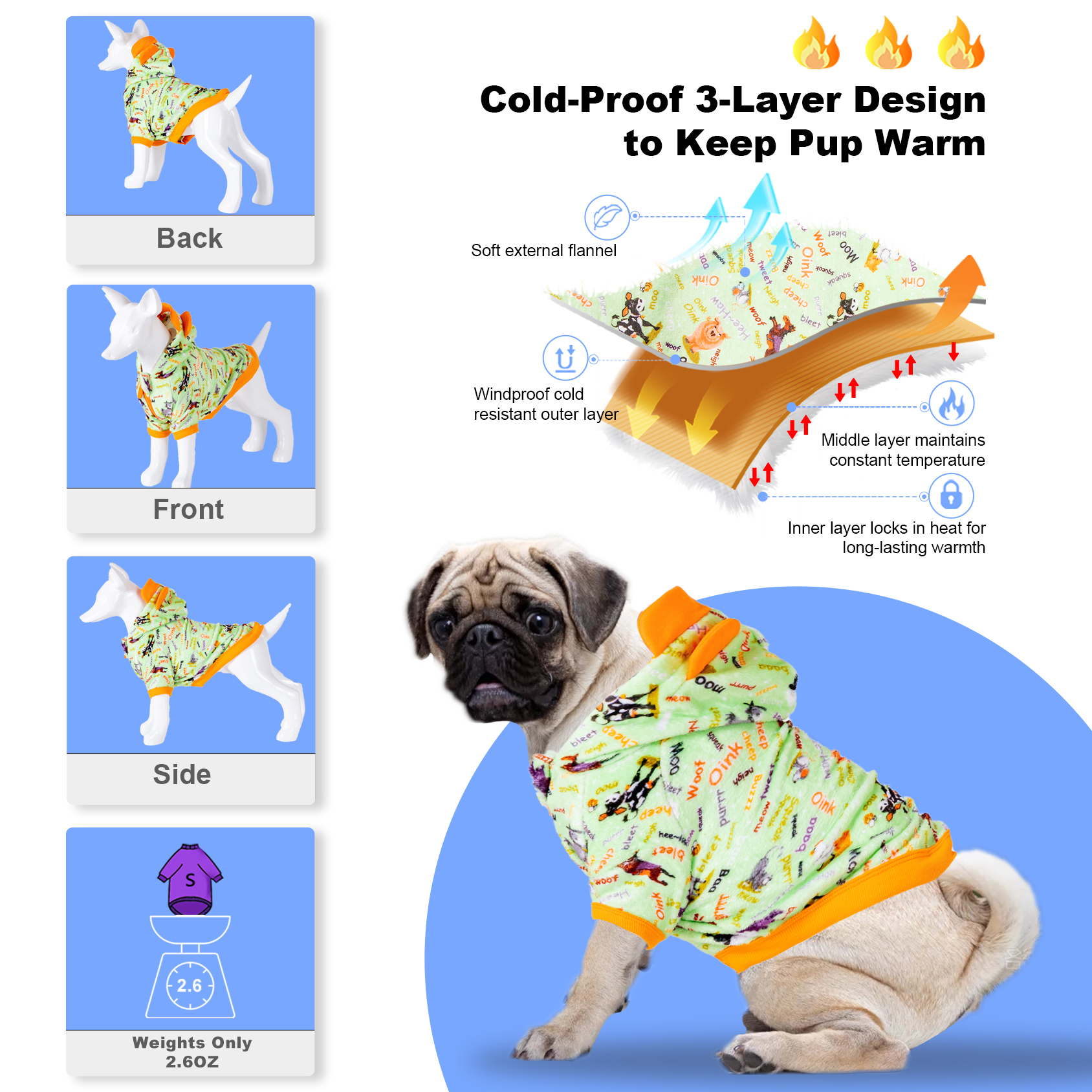 LovinPet Flannel Coats For Pitbull