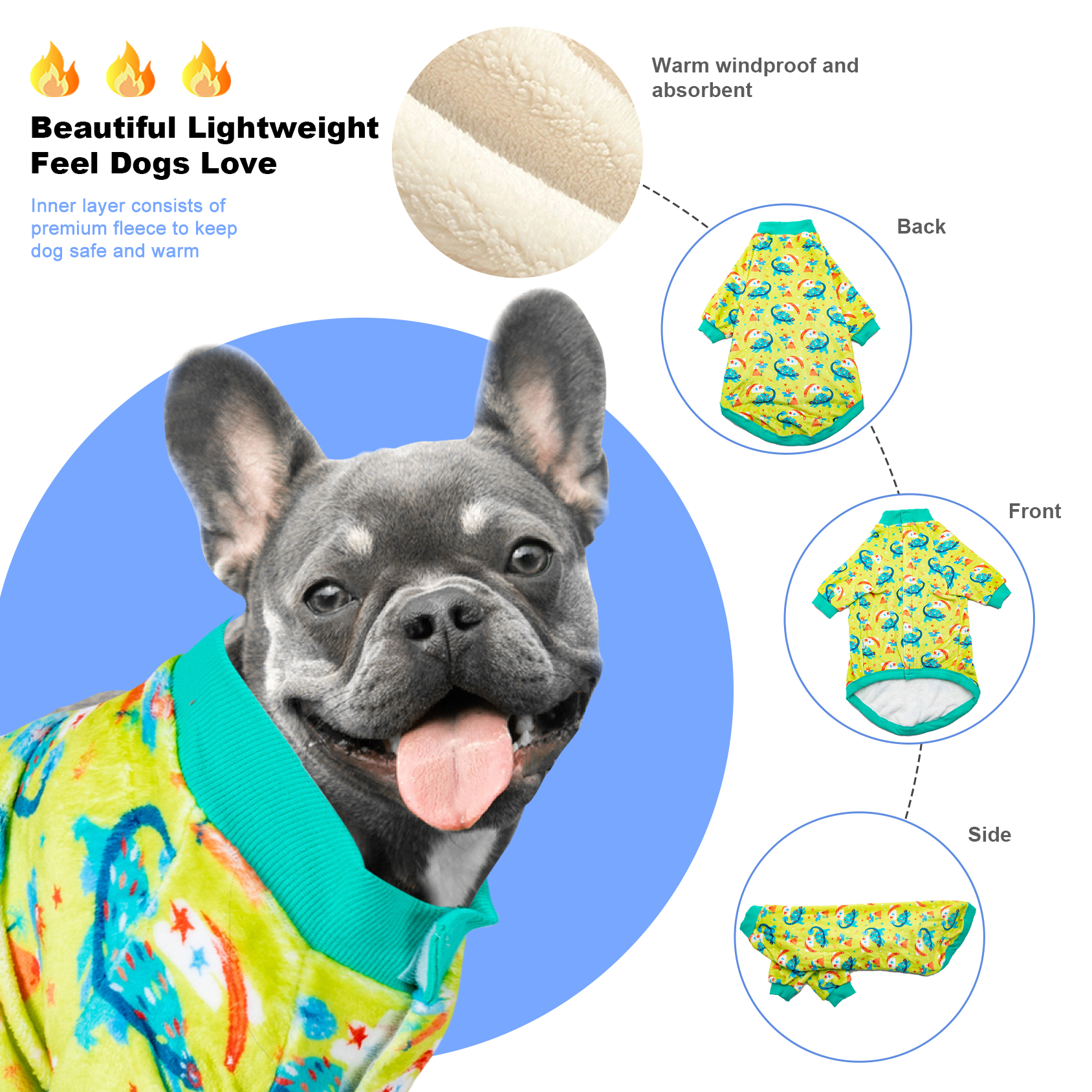 LovinPet Flannel Fat Dog Coat