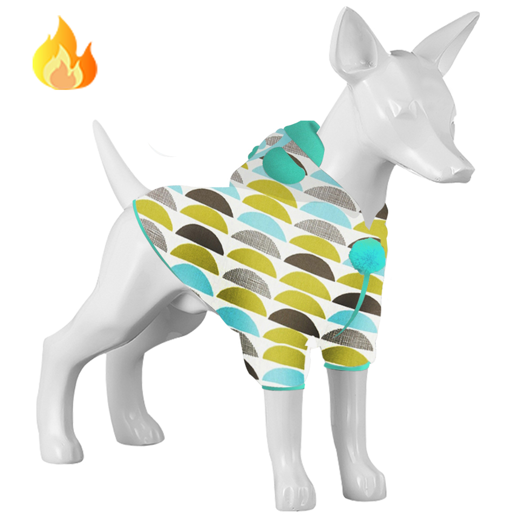 LovinPet Floral and Space-themed Patterns Flannel Dog Coat for XL Breeds