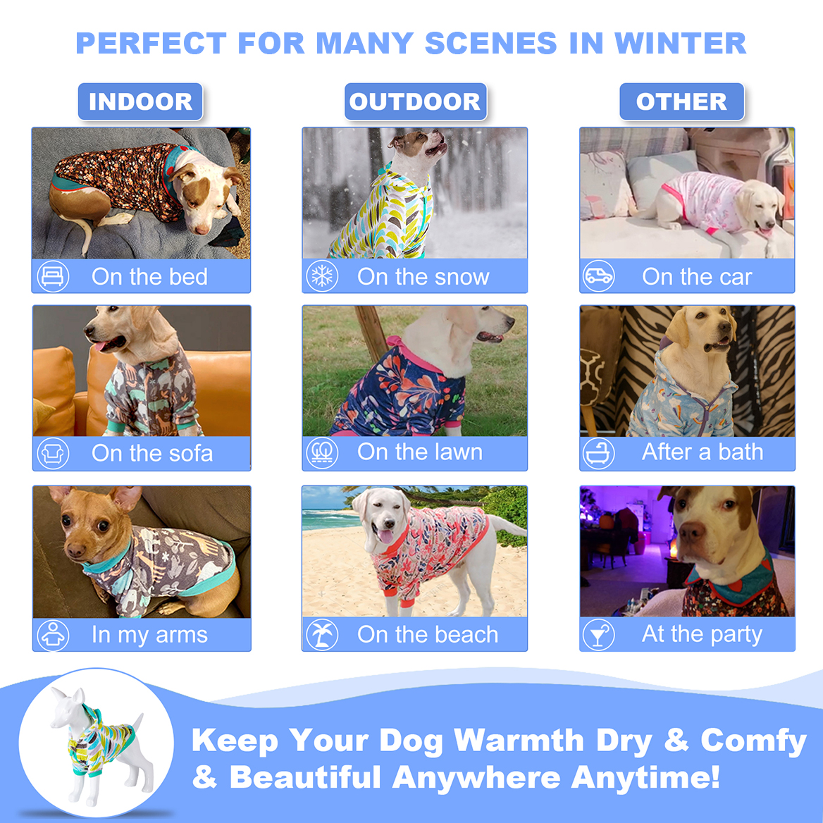 LovinPet Floral and Space-themed Patterns Flannel Dog Coat for XL Breeds