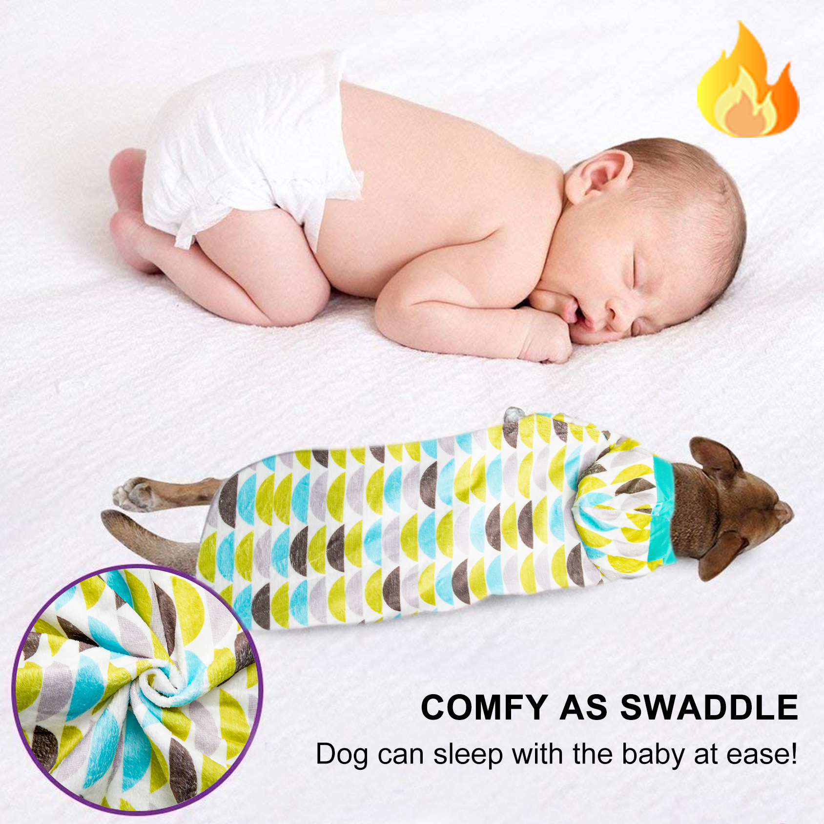 LovinPet Floral and Space-themed Patterns Flannel Dog Coat for XL Breeds