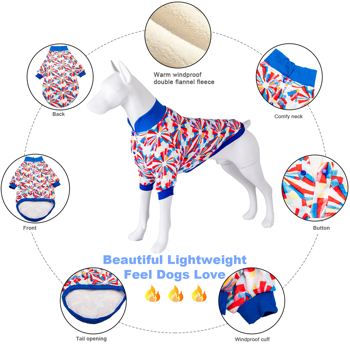 LovinPet Coat For Large Male Dogs - Lightweight