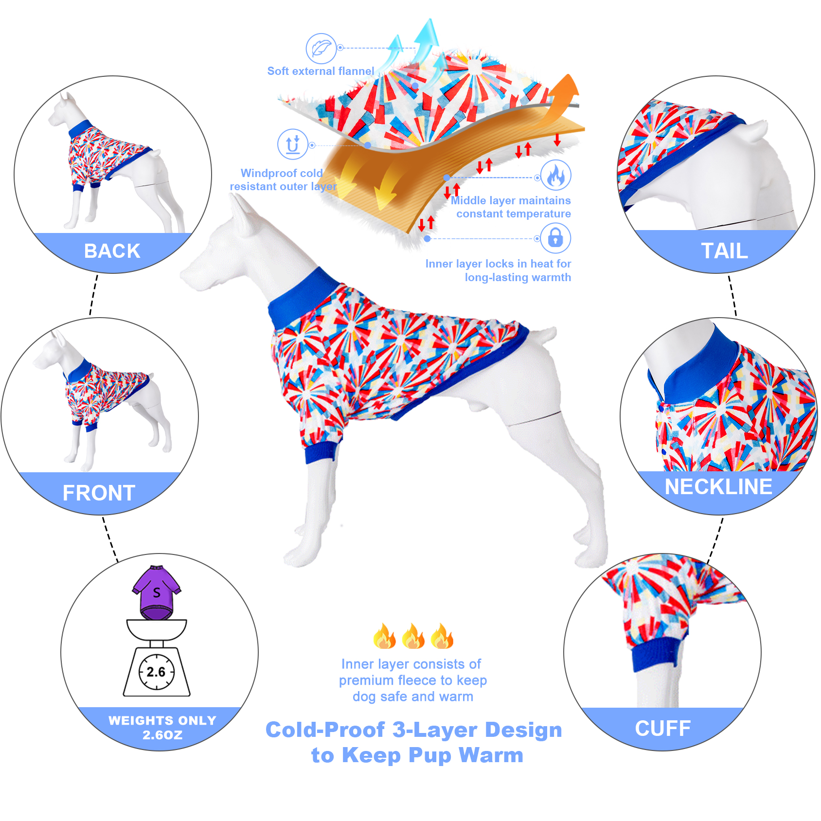 LovinPet Coat For Large Male Dogs - Lightweight