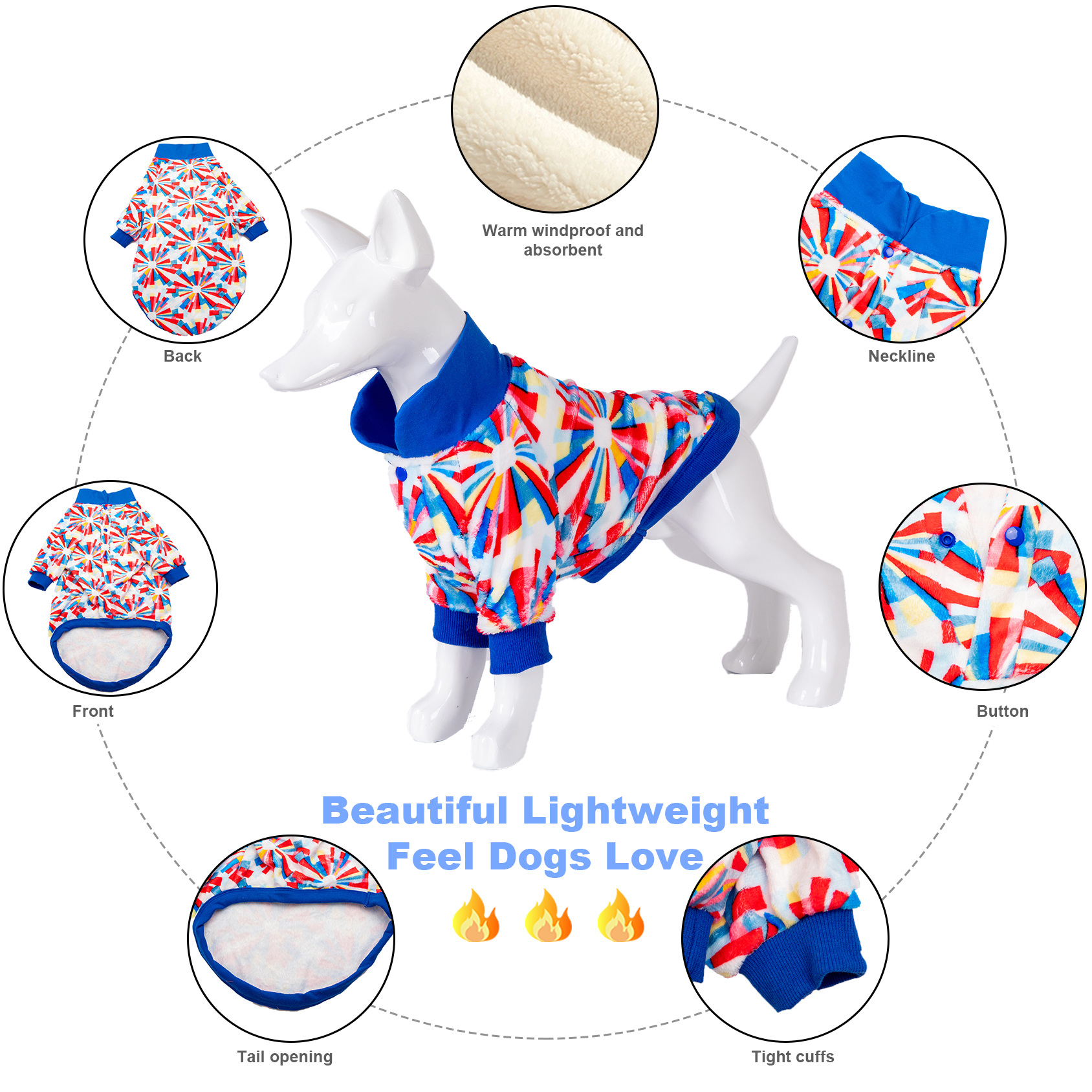 LovinPet Flannel Labrador Coat for Large Big Dog