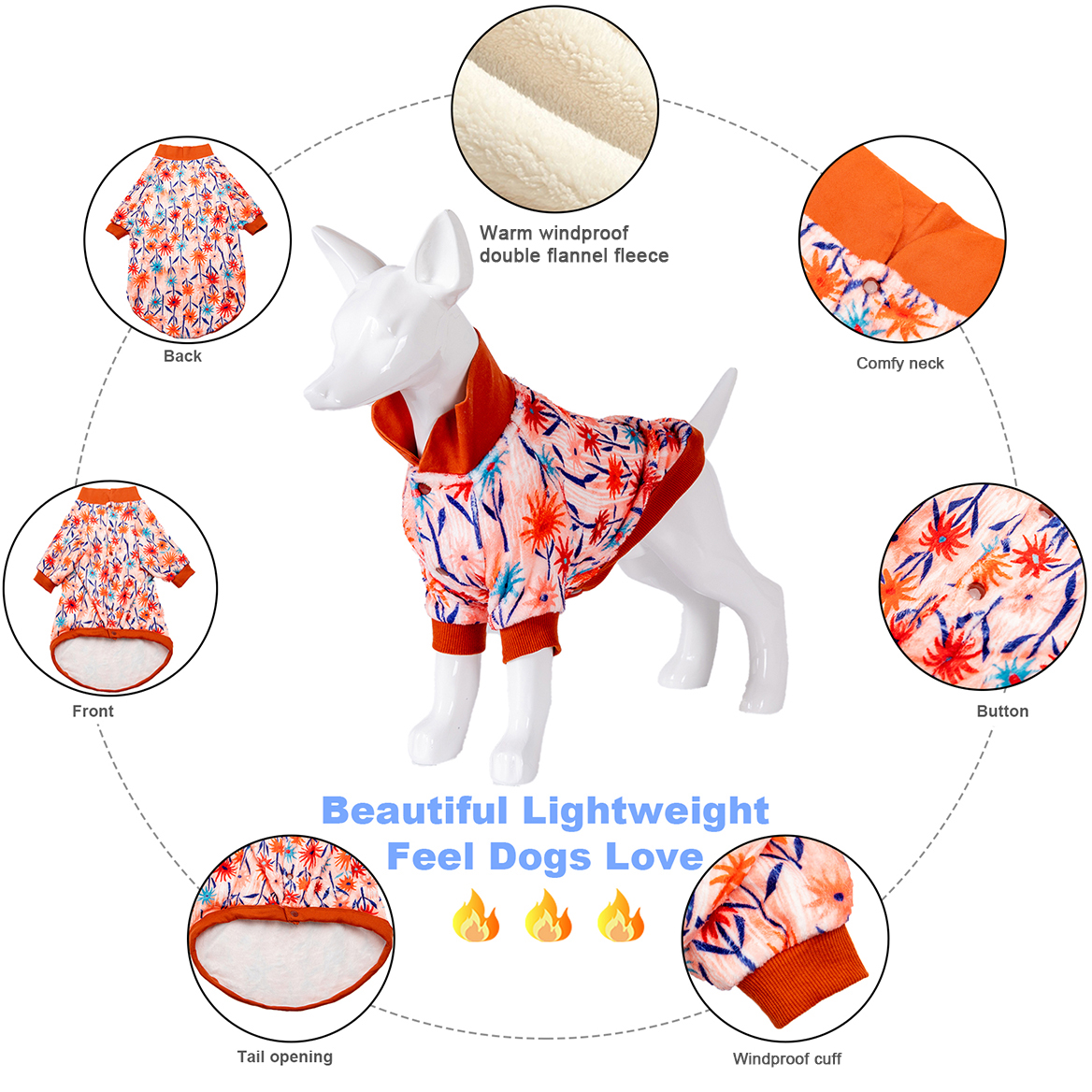 LovinPet Flannel Dachshund Cold Weather Coats