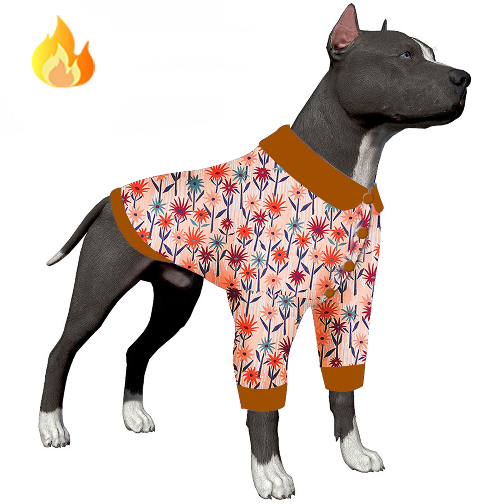 LovinPet Flannel Coat Onesie Pajama for Large Dogs