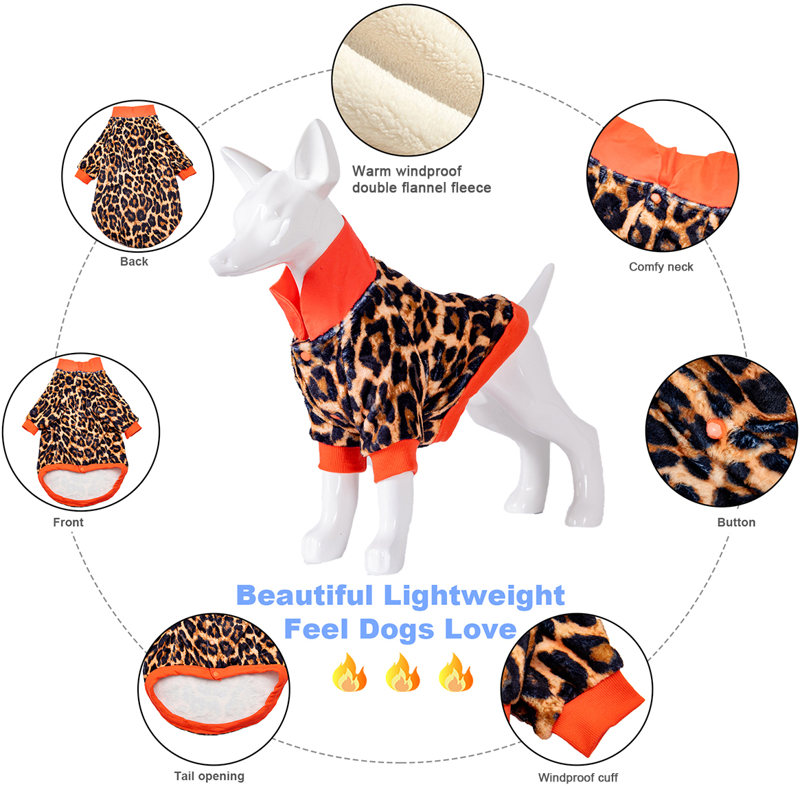 LovinPet Flannel Coats For Big Dogs
