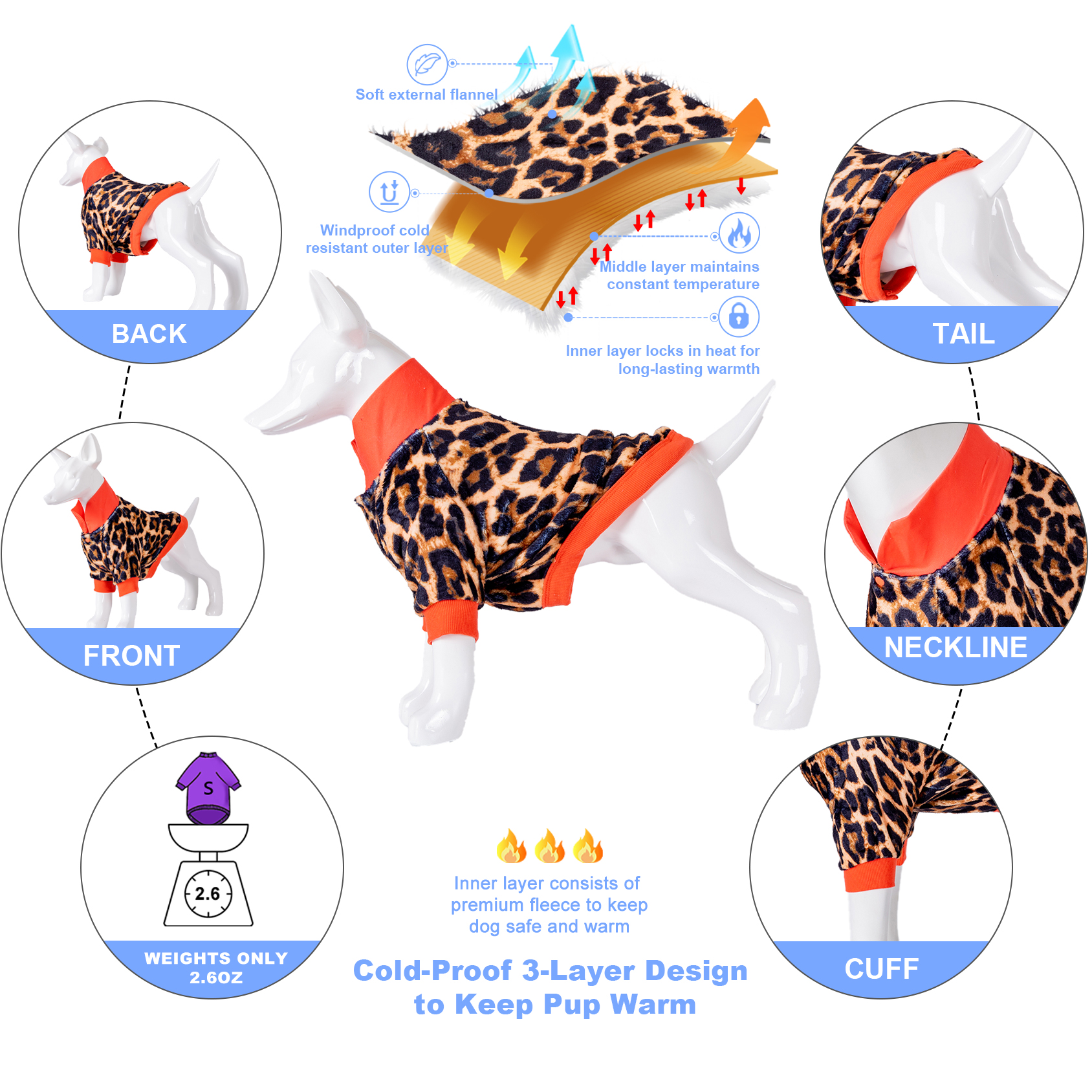 LovinPet Flannel Coats For Big Dogs