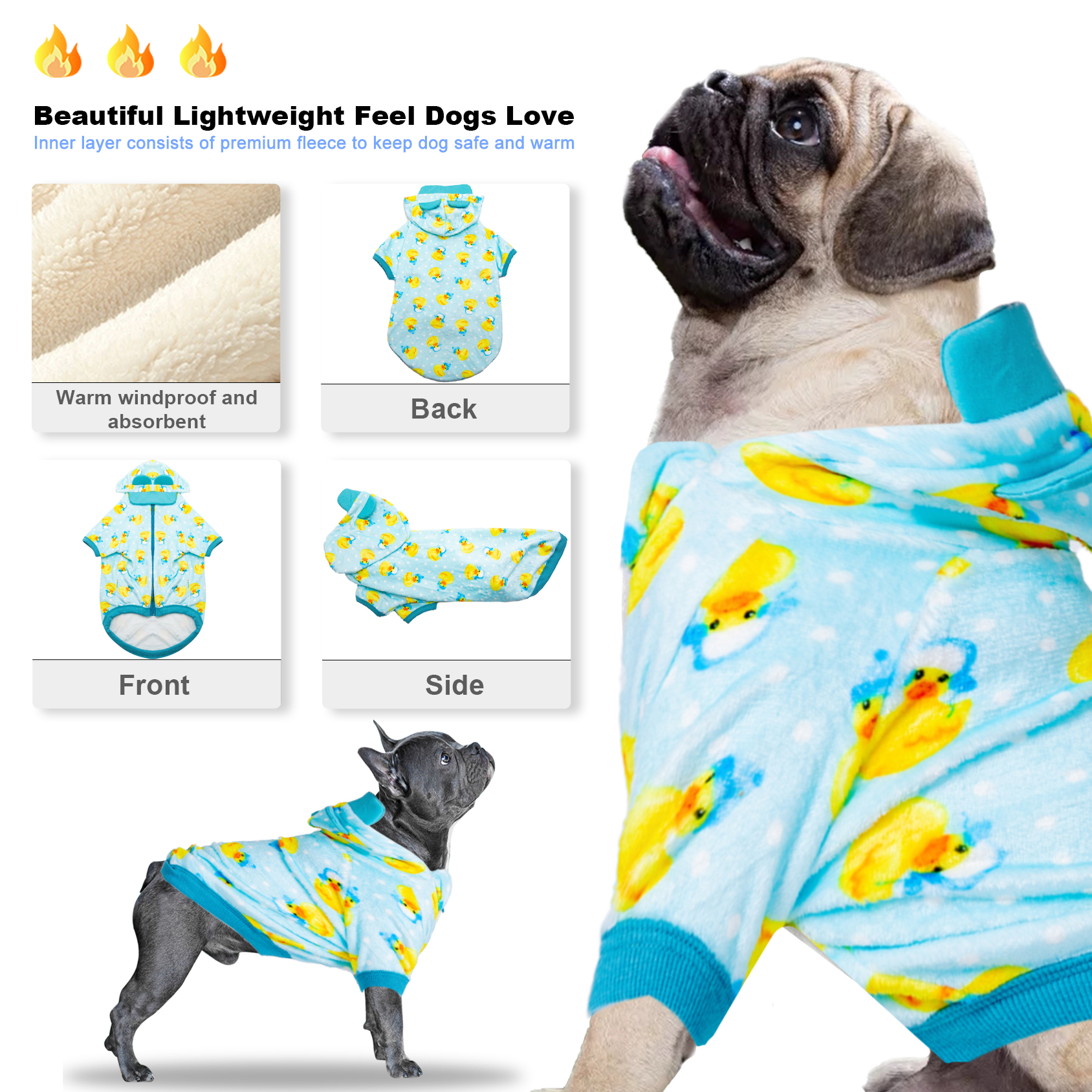 LovinPet Flannel English Bulldog Coat for Dogs