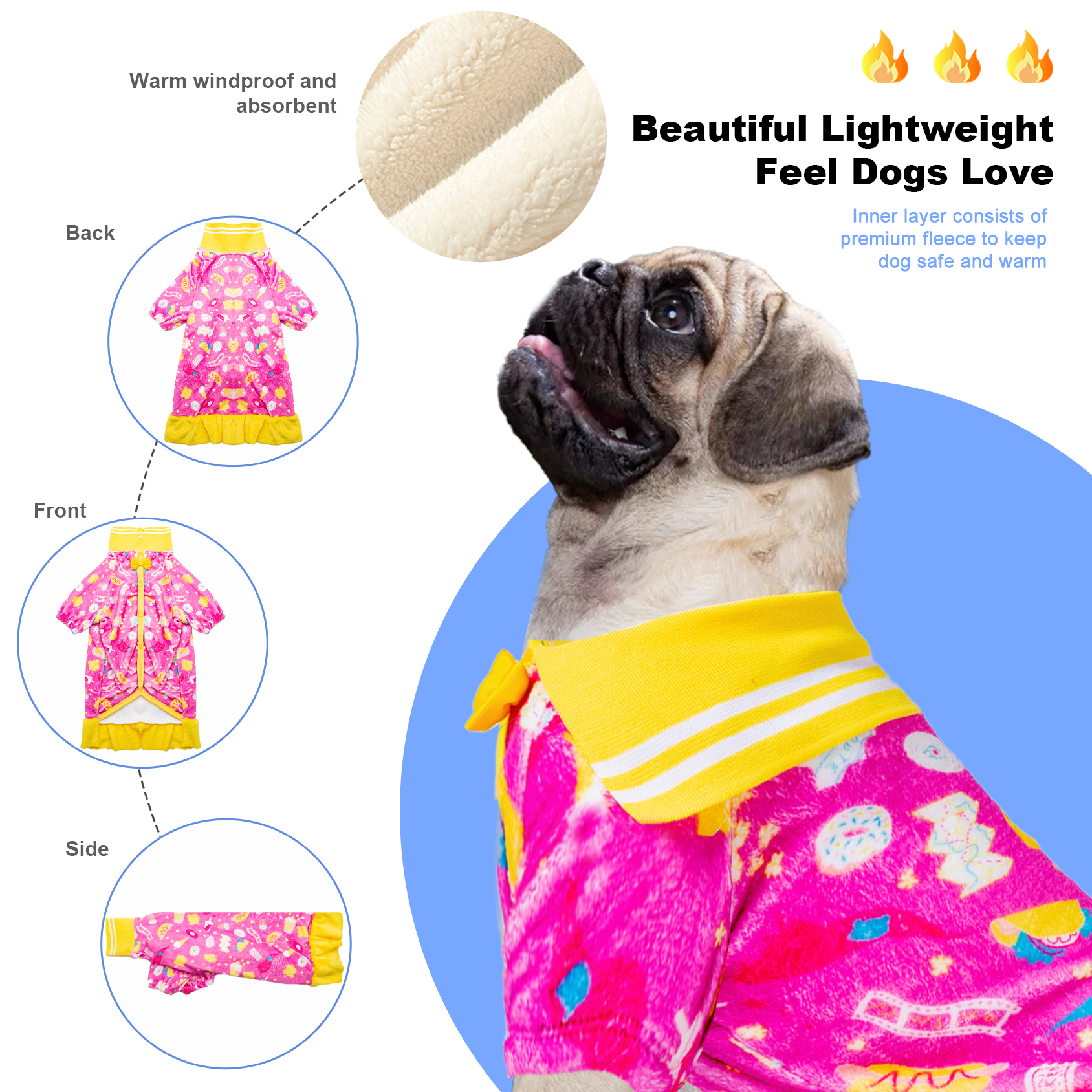 LovinPet Flannel Pitbull Fleece Coat