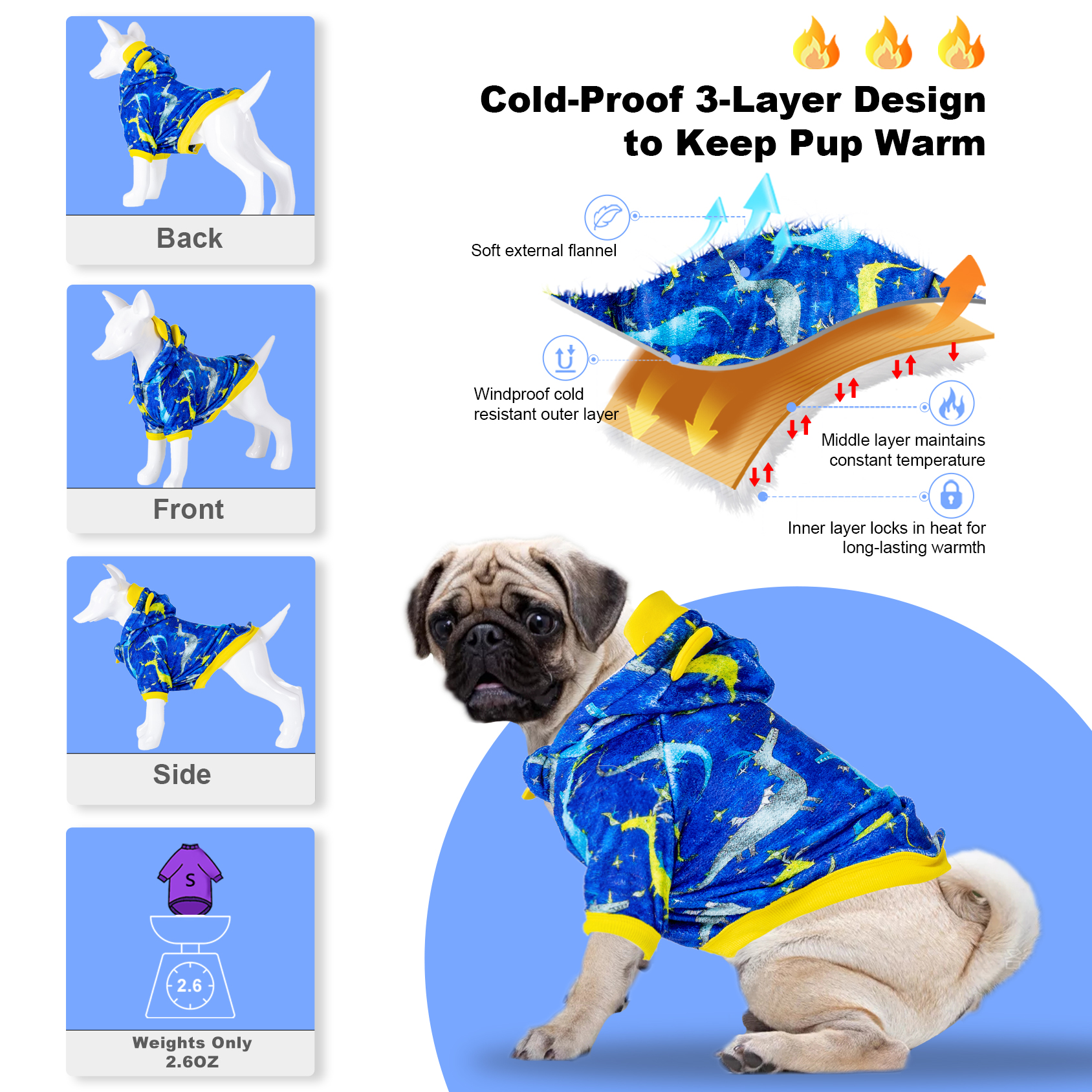 LovinPet Flannel Extra Large Dog Coats
