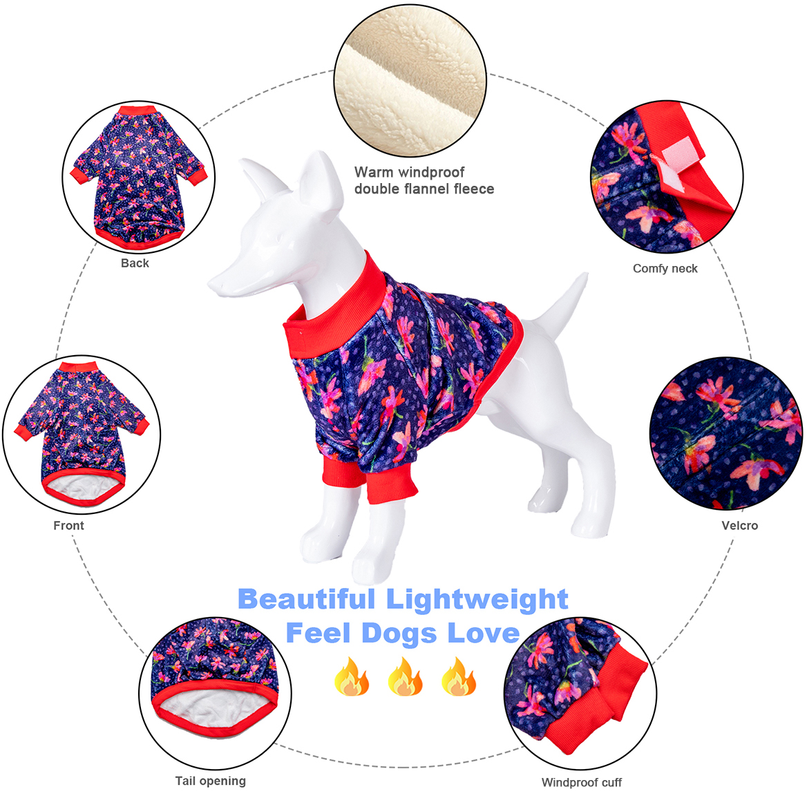 LovinPet Flannel Dog Coat Big Puppy