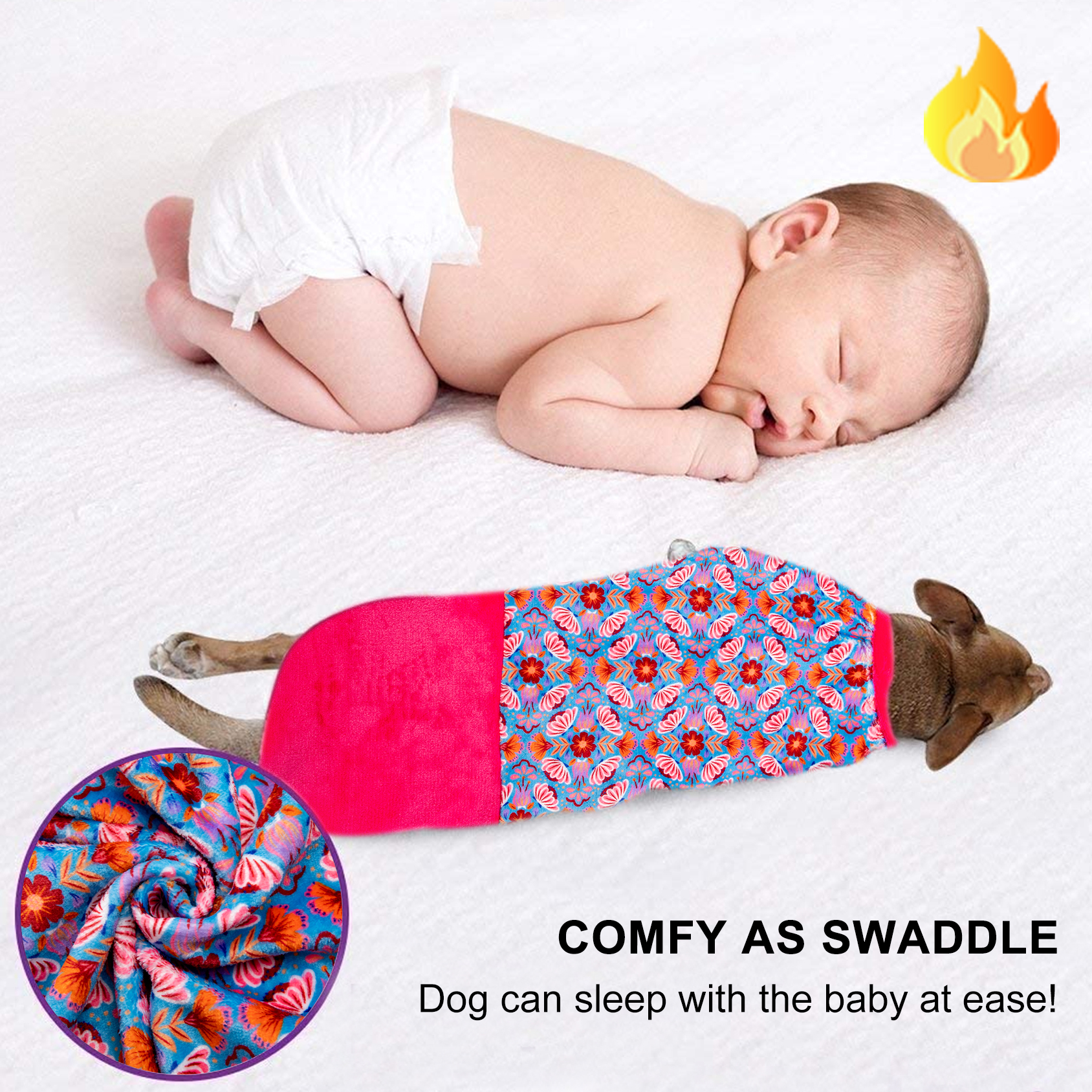 LovinPet Floral and Space-themed Patterns Flannel Coat