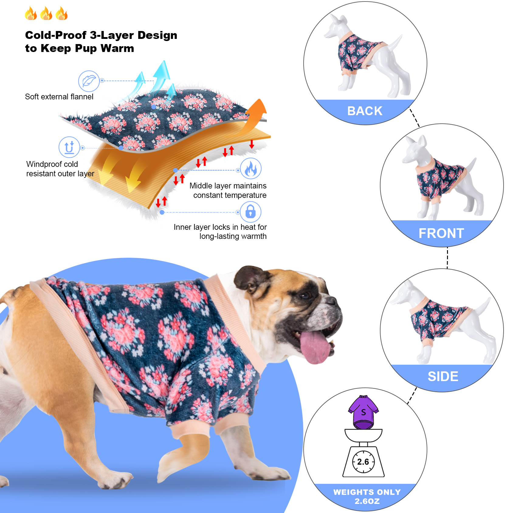 LovinPet Flannel Large Dog Coat Girl