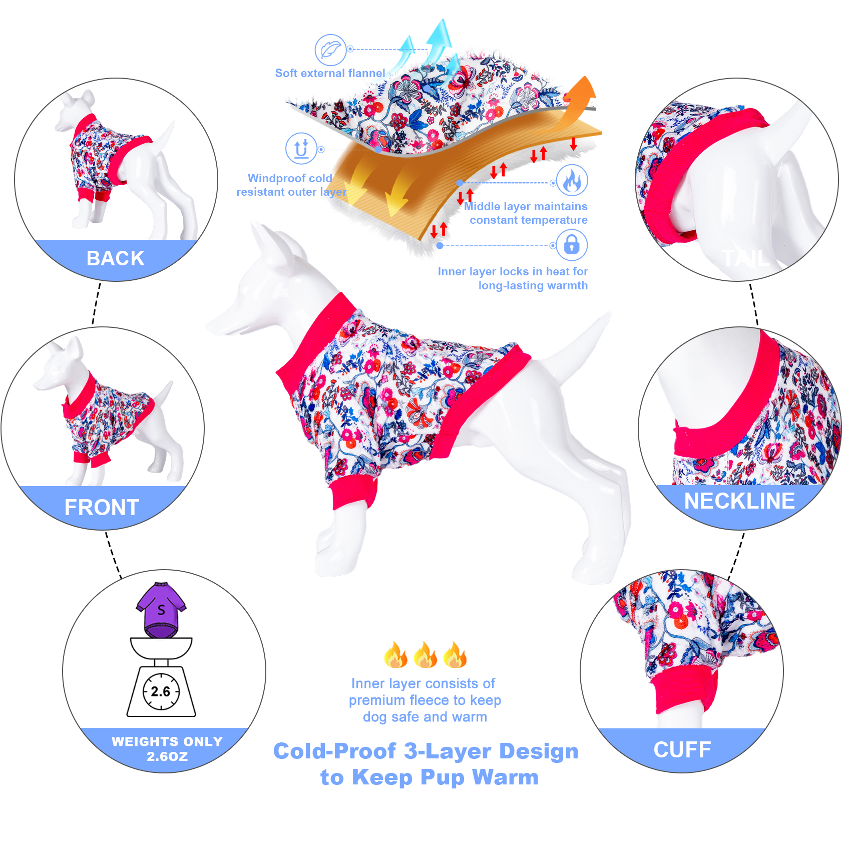LovinPet Flannel Doberman Yorkshire Sweater For Dogs