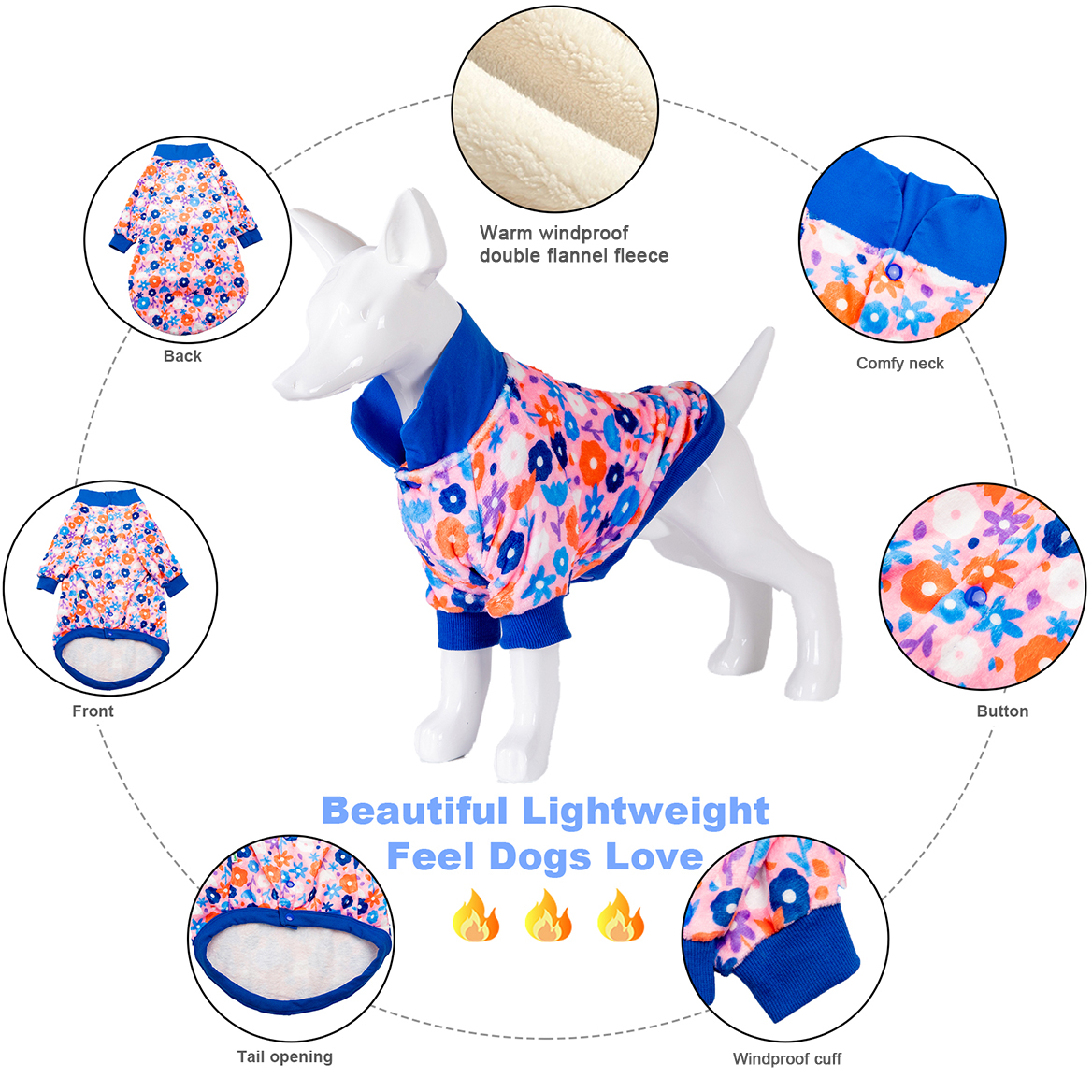 LovinPet Flannel Coat For Big Labrador Dog