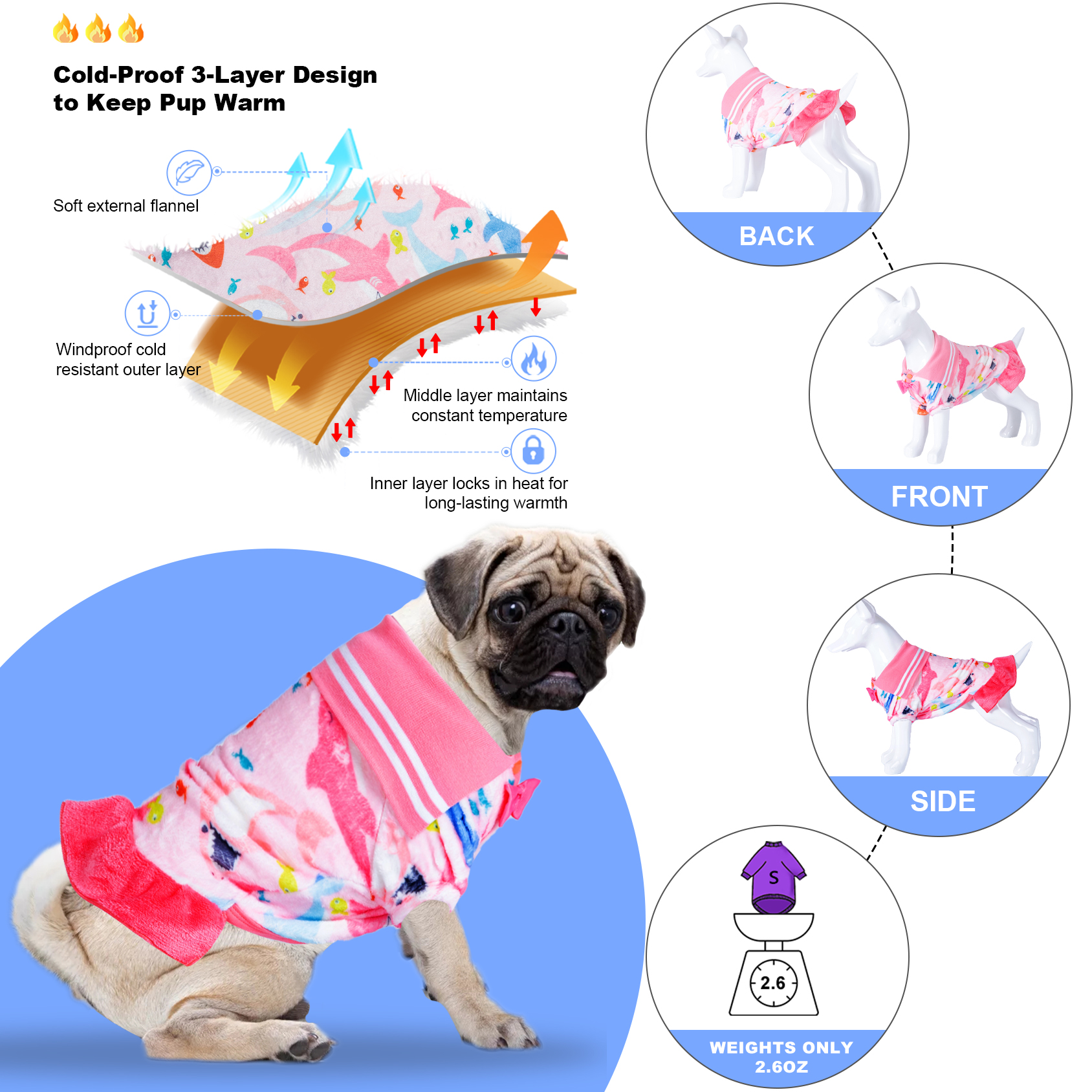 LovinPet Flannel Boy Big Dog Coat