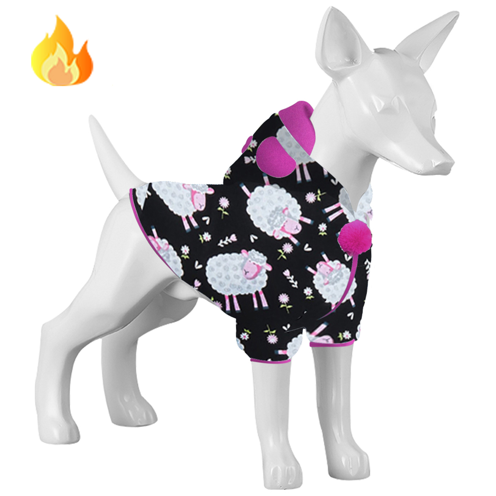 LovinPet Flannel Sheep Pattern Dog Coat for Labradors