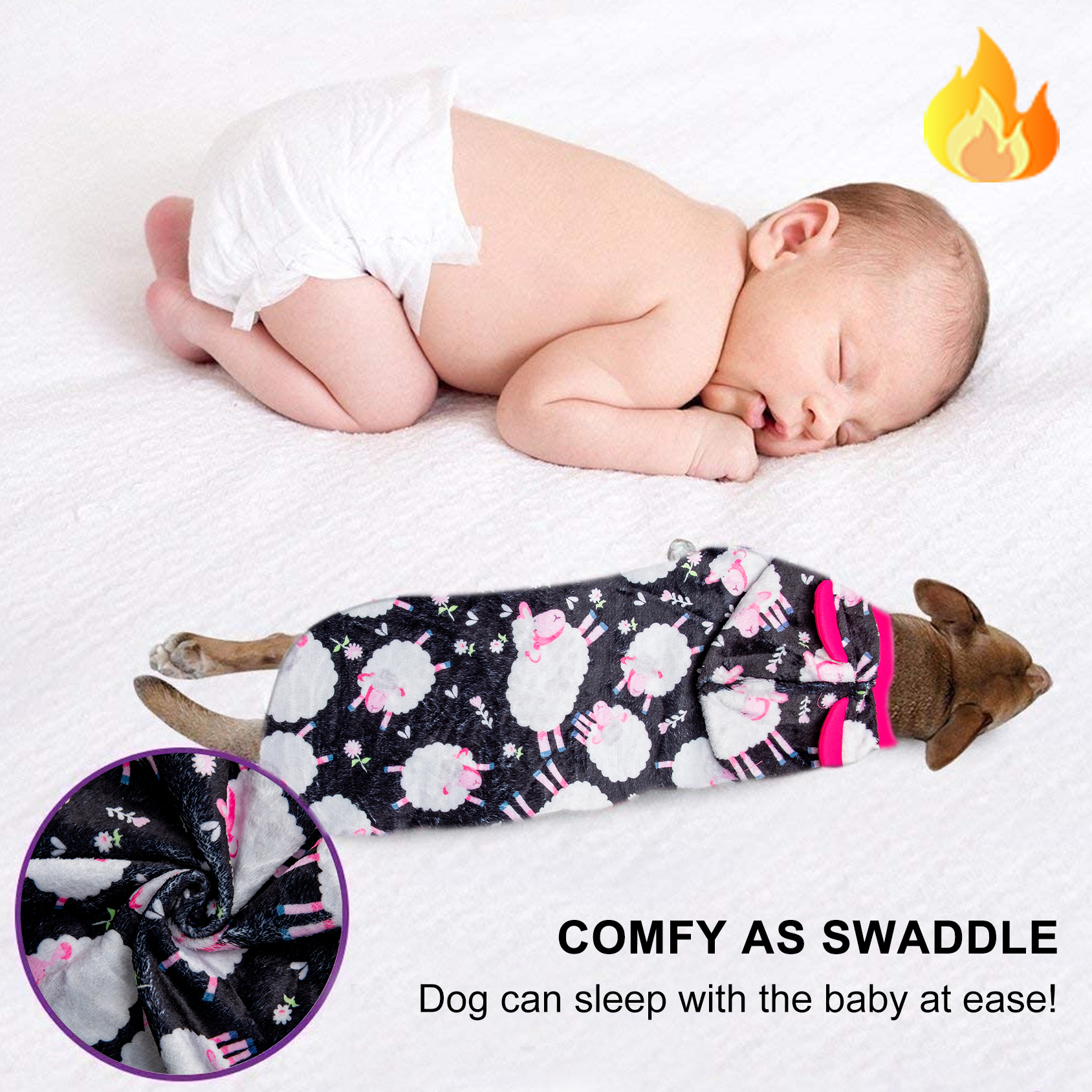 LovinPet Flannel Sheep Pattern Dog Coat for Labradors