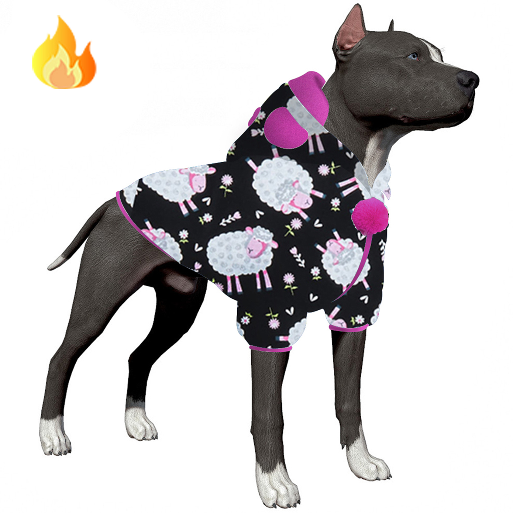 LovinPet Flannel Sheep Pattern Dog Coat for Mastiffs