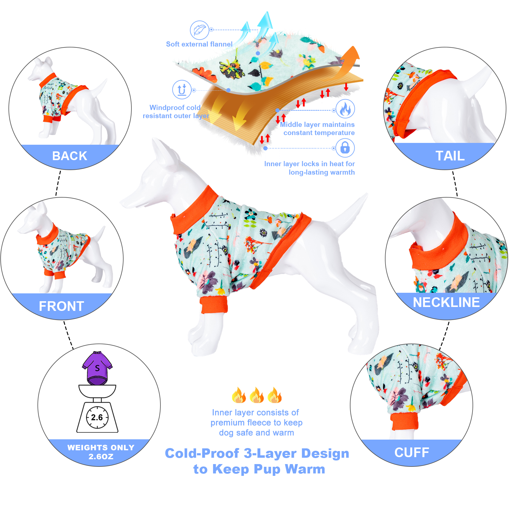 LovinPet Dog Flannel Coat for Labrador