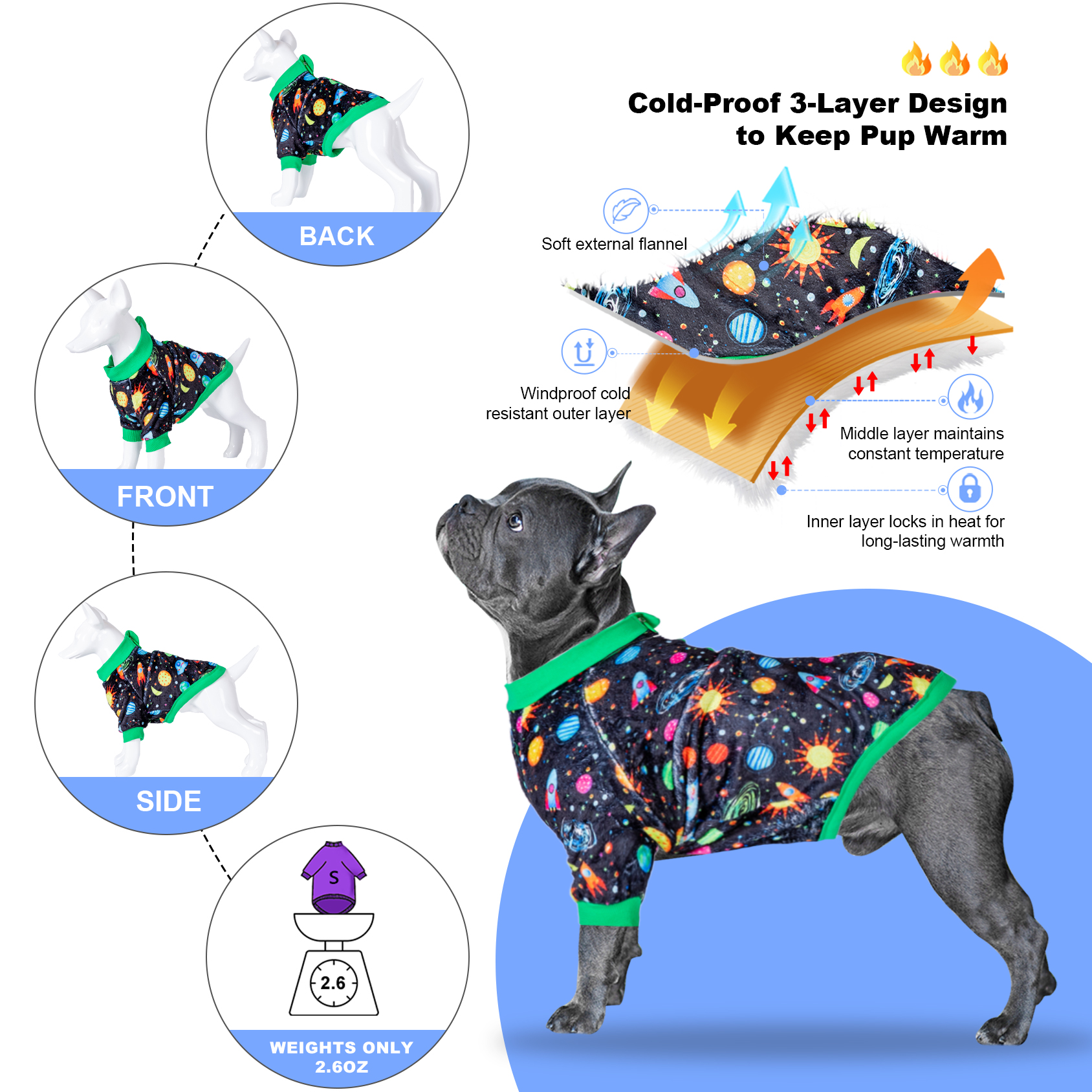 LovinPet Flannel Labrador Dog Coats Winter