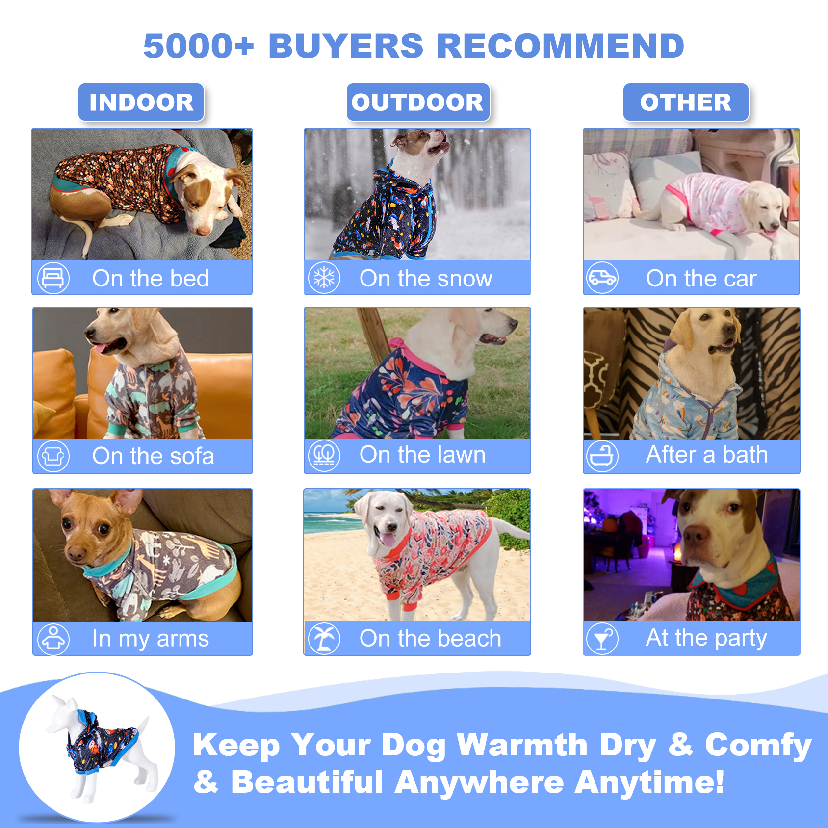 LovinPet Flannel Sheep Pattern Dog Coat for Mastiffs