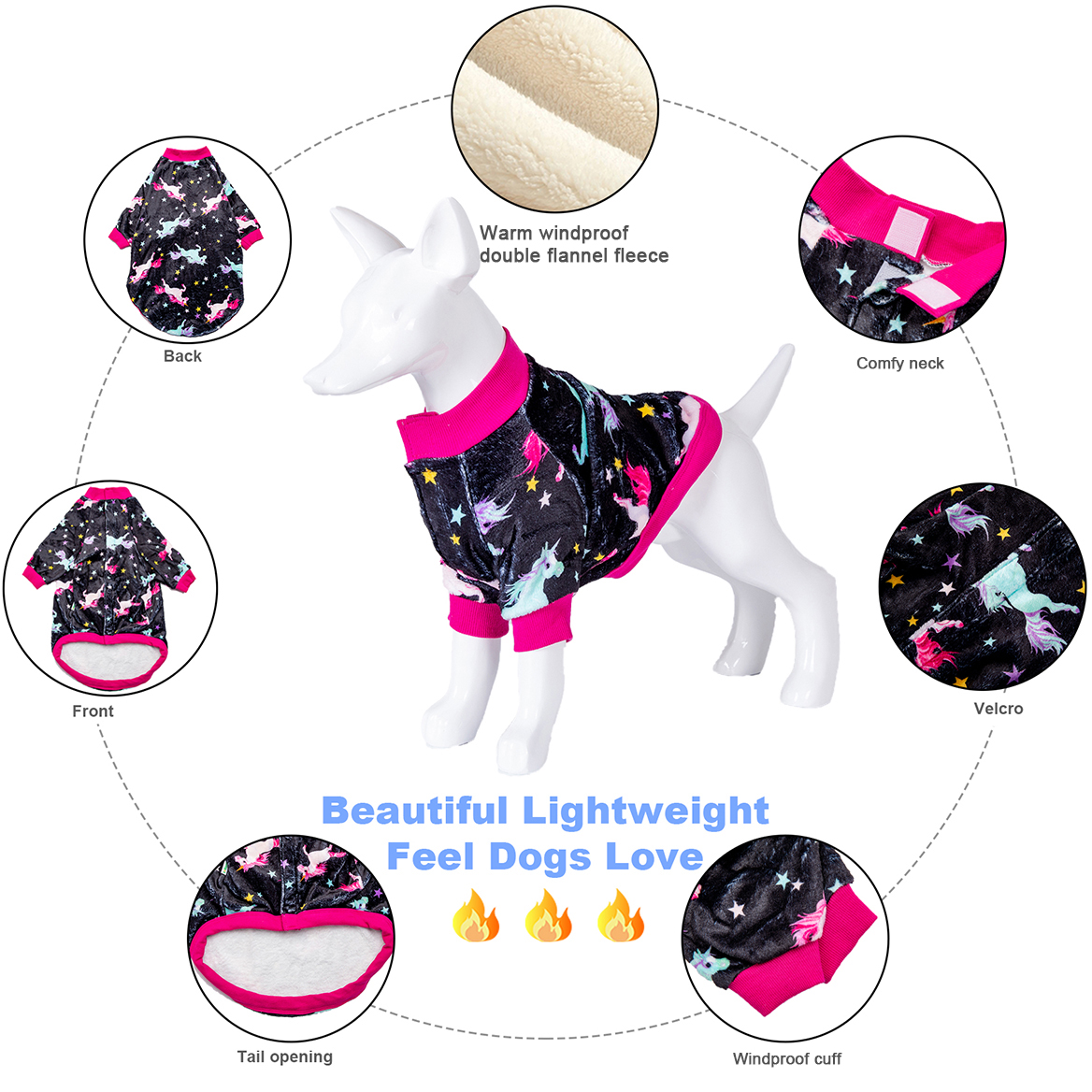 LovinPet Flannel XLarge Boxer Coat for Large Boxer Dogs