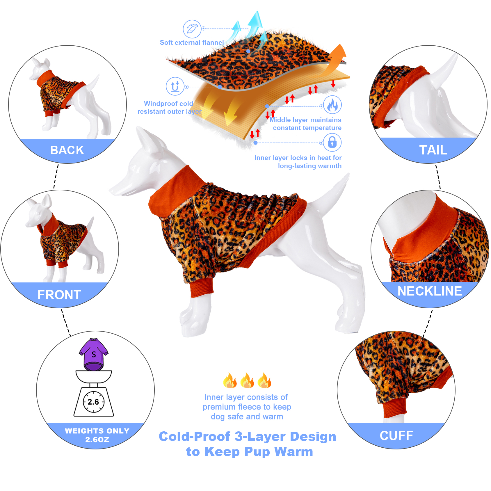 LovinPet Flannel Dogs Coats For Pitbull