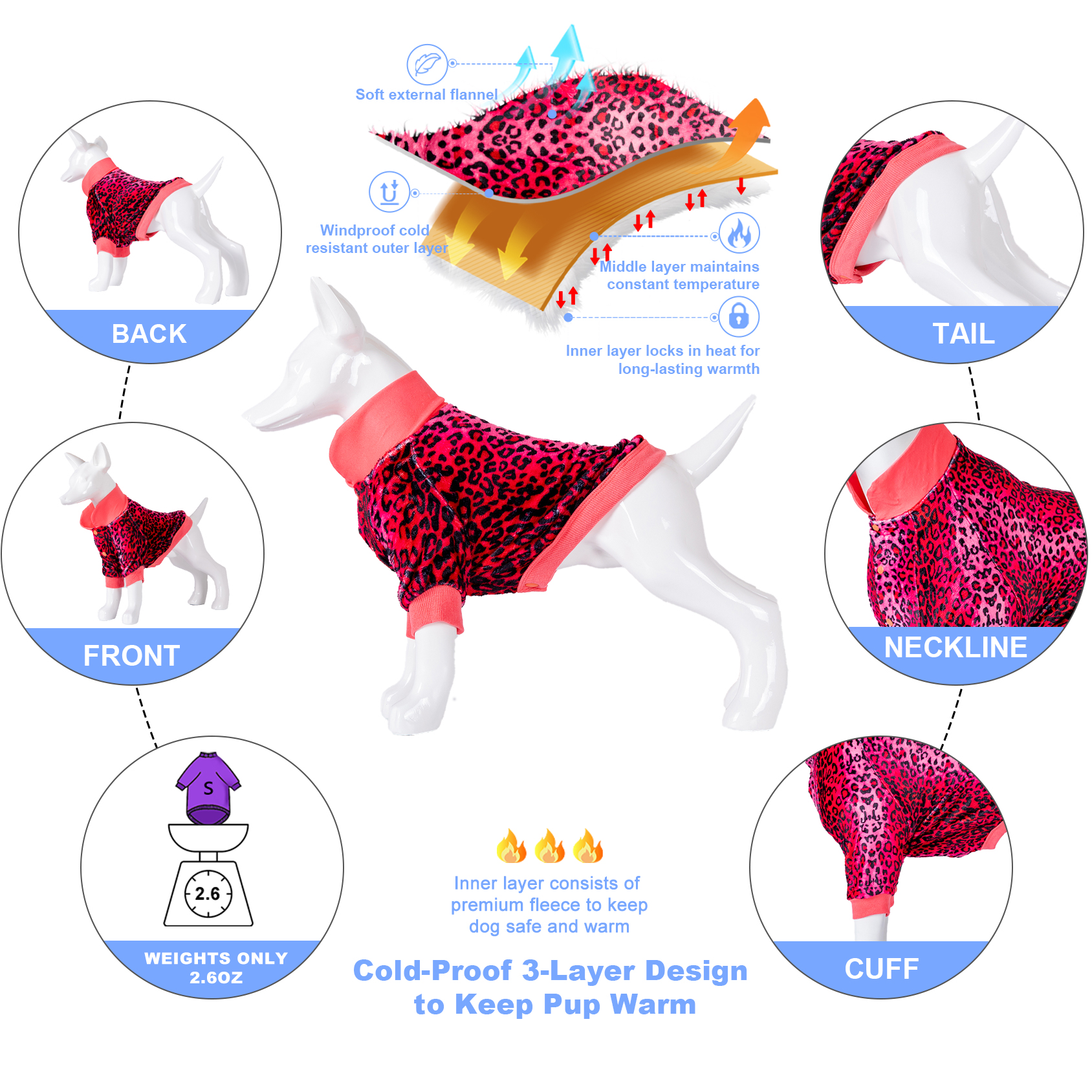 LovinPet Flannel Labrador Dog XXLarge Coat