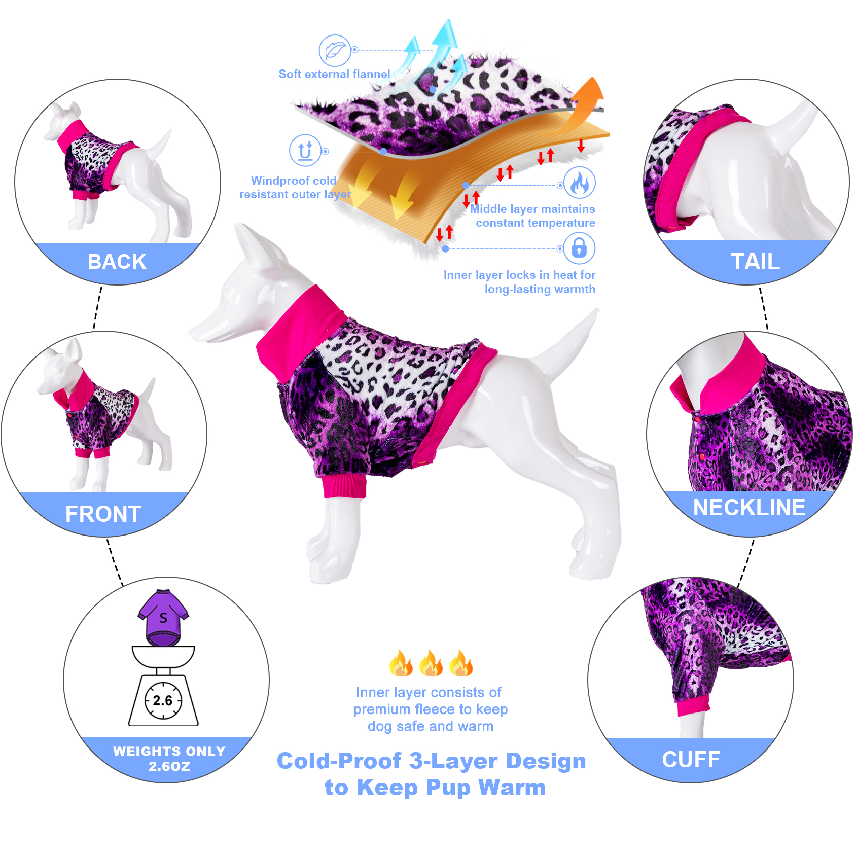 LovinPet Flannel Pitbull Coat Big Bully Breeds