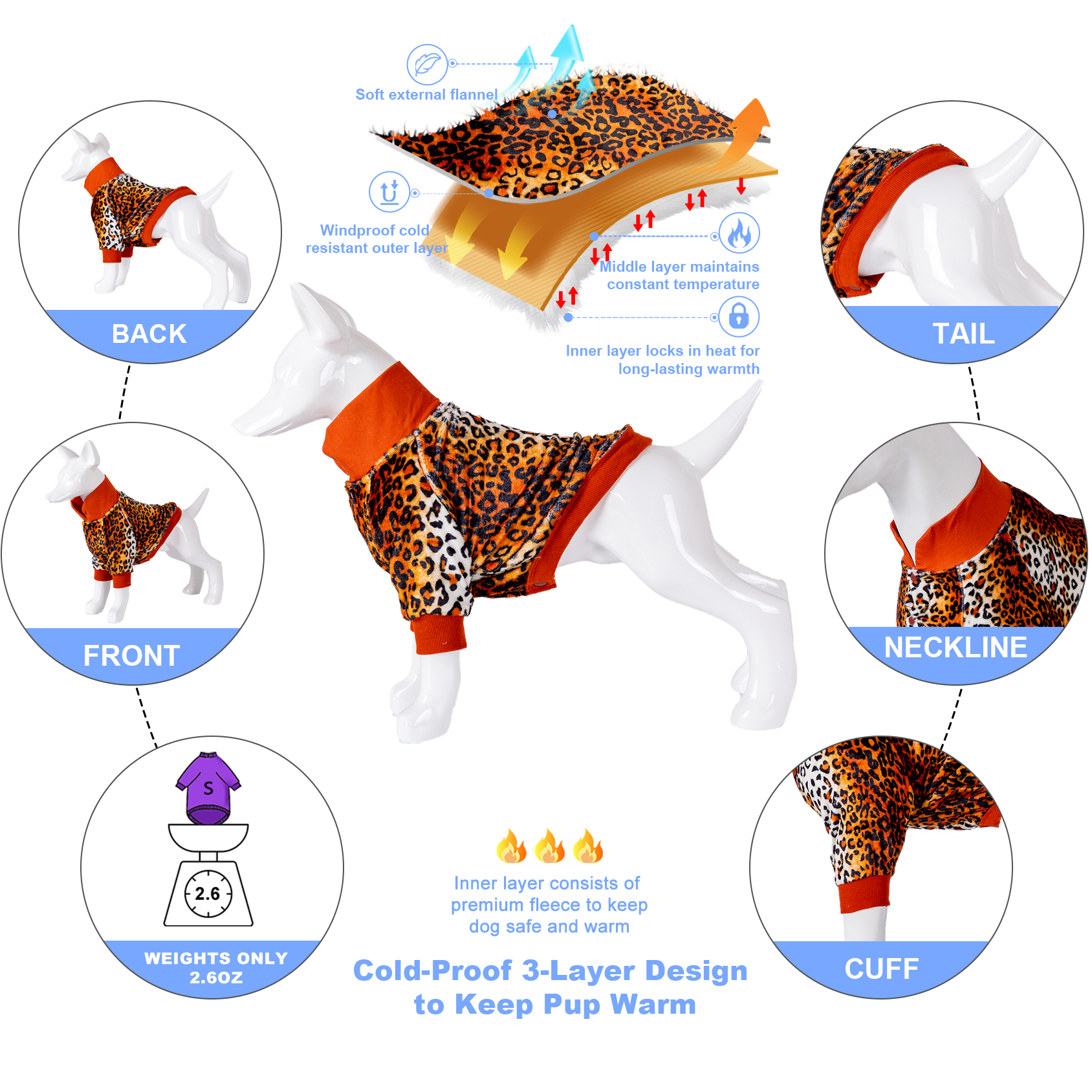 LovinPet Flannel Coat Onesie For Pitbull